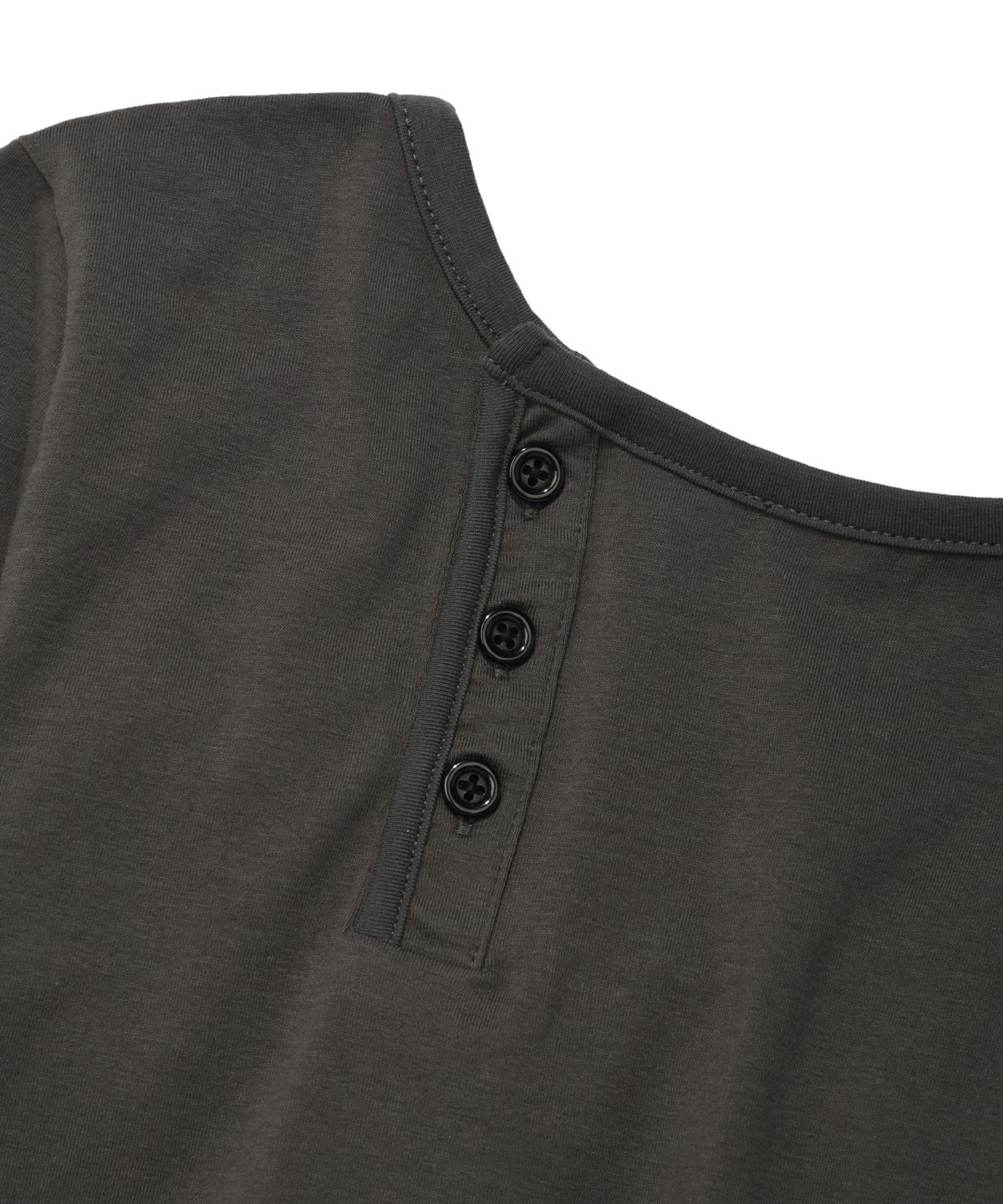 리트리버클럽(RETRIEVER CLUB) HENLEY NECK 7 CUT [CHARCOAL GRAY]