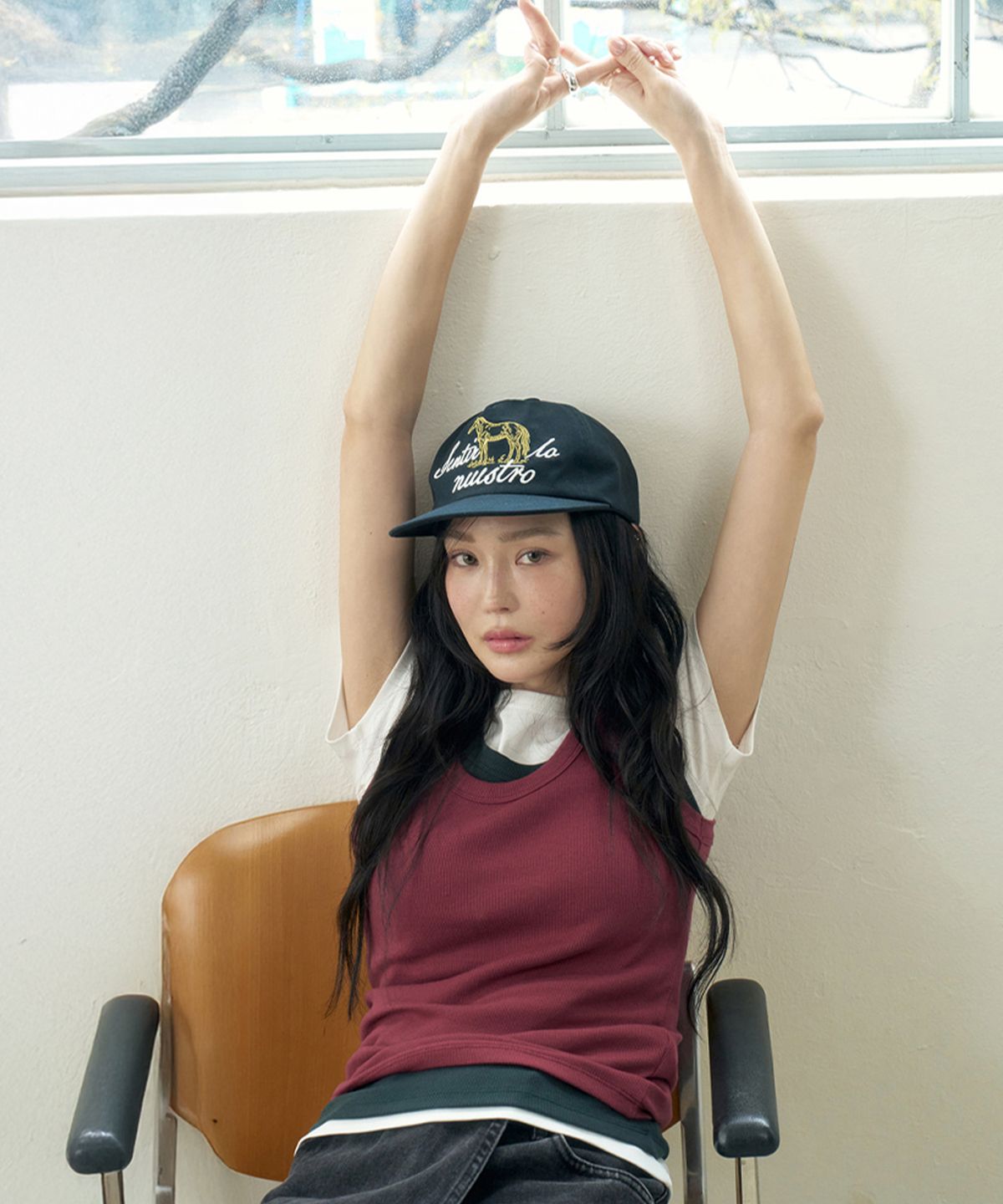 모르브13(MORVE13) 센티르 스쿱넥 슬리브리스(멜란지그레이)