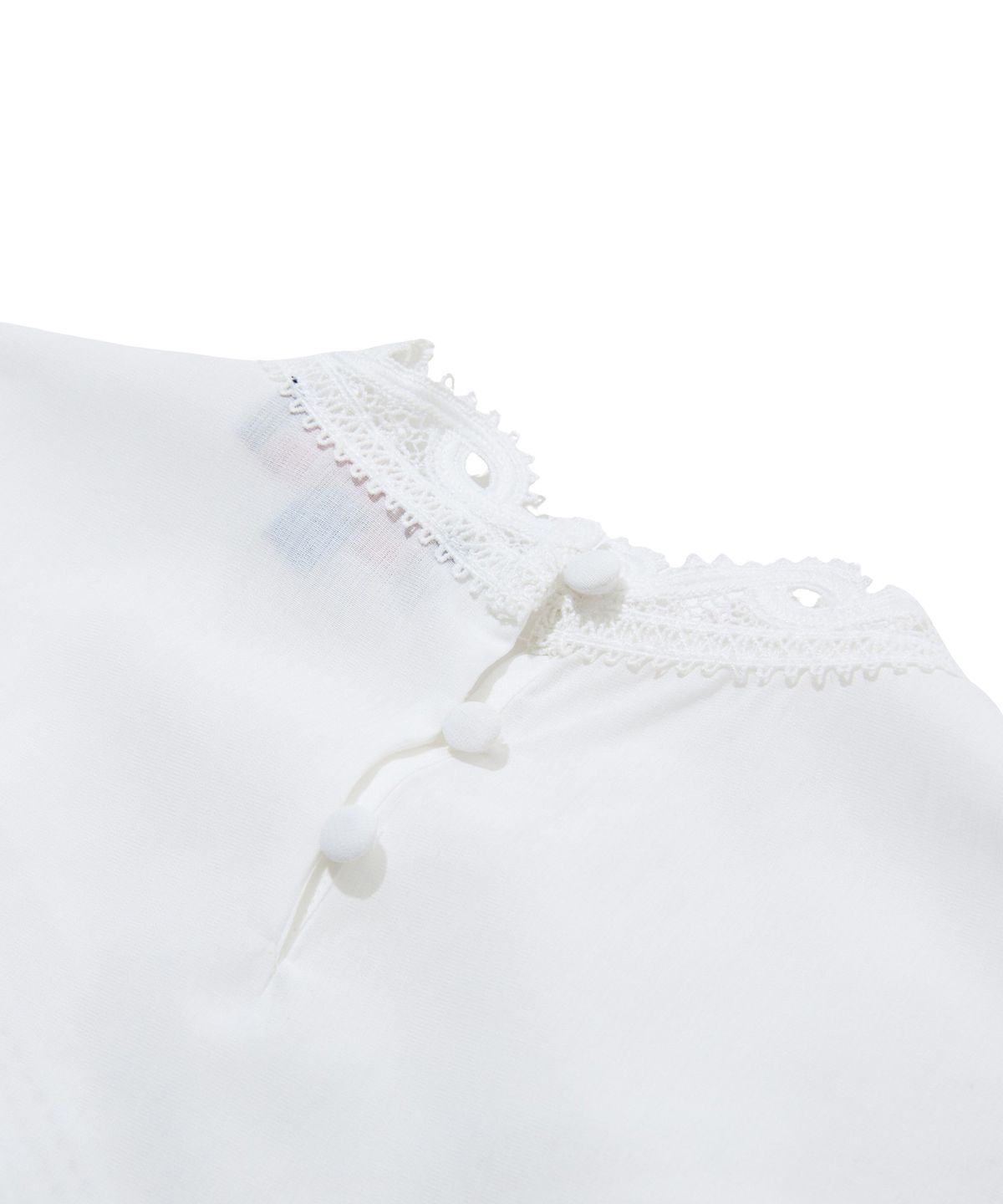 펜필드(PENFIELD) 사선 배색 레이저자수 블라우스 화이트_FS2WR33F