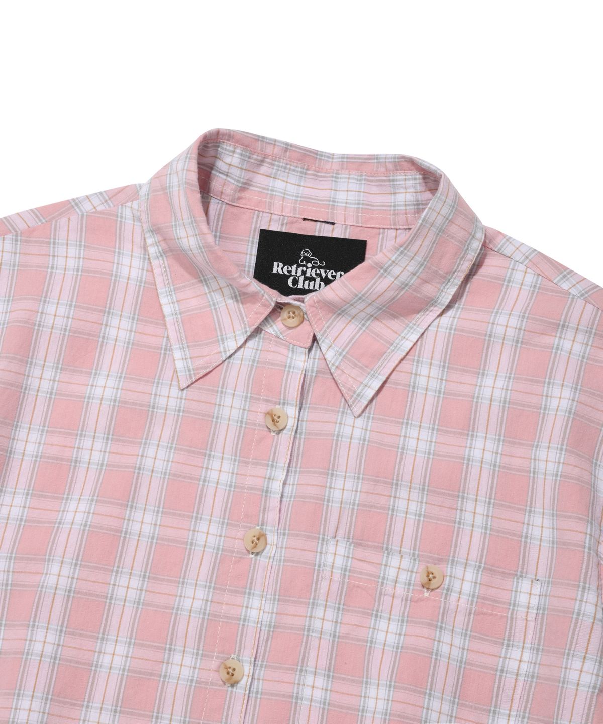 리트리버클럽(RETRIEVER CLUB) SLIM FIT CHECK SHIRT [PINK]