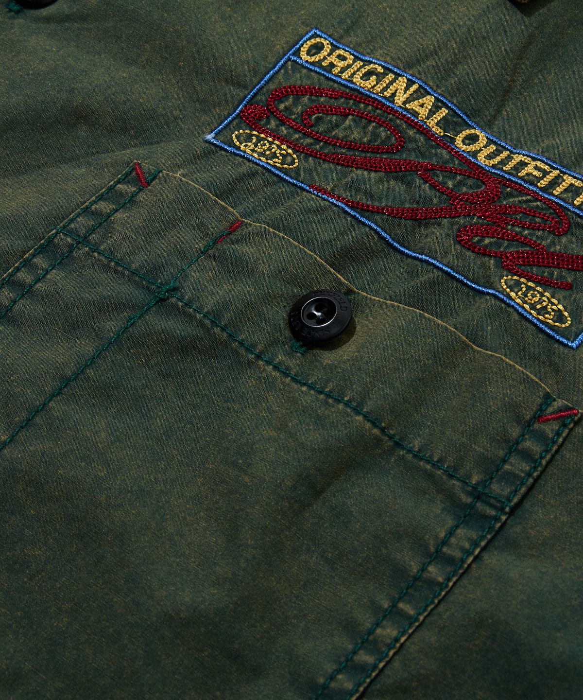 펜필드(PENFIELD) 몰탈 체인 하프 셔츠 다크그린_FS2WR15U