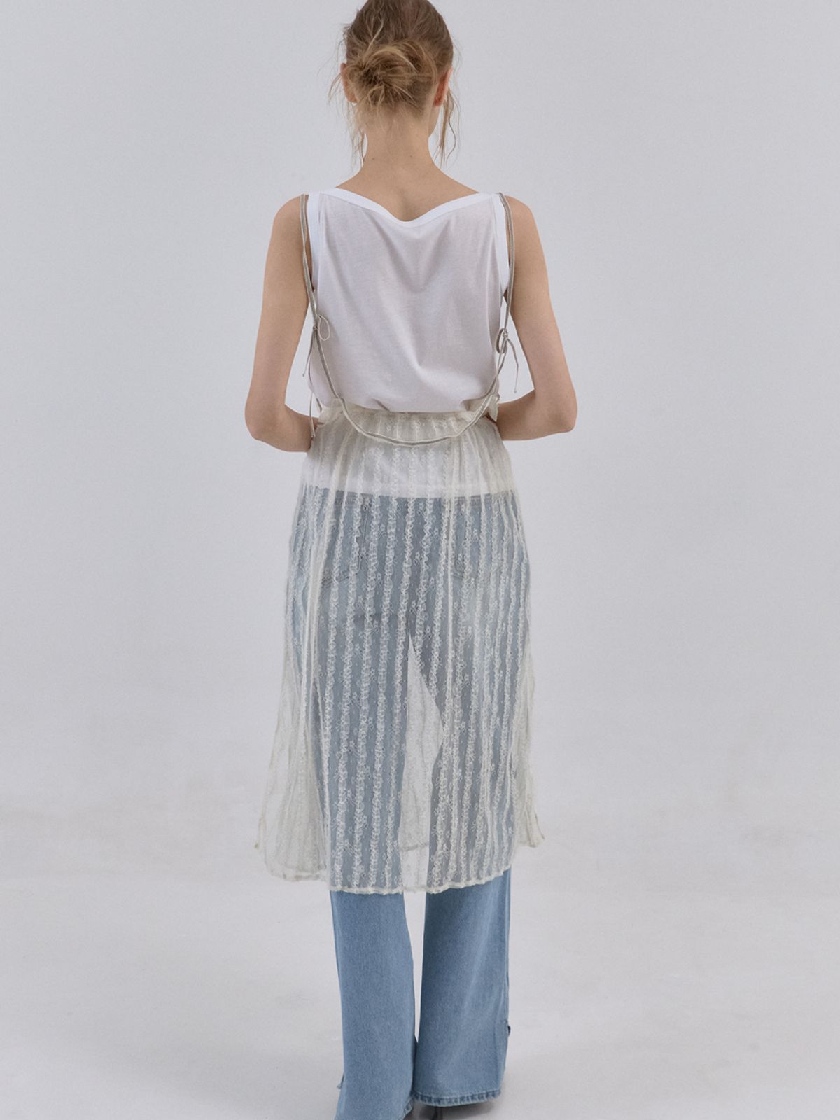 쏘리, 투 머치 러브(SORRY, TOO MUCH LOVE) Lace Vail Layered Dress_Cream