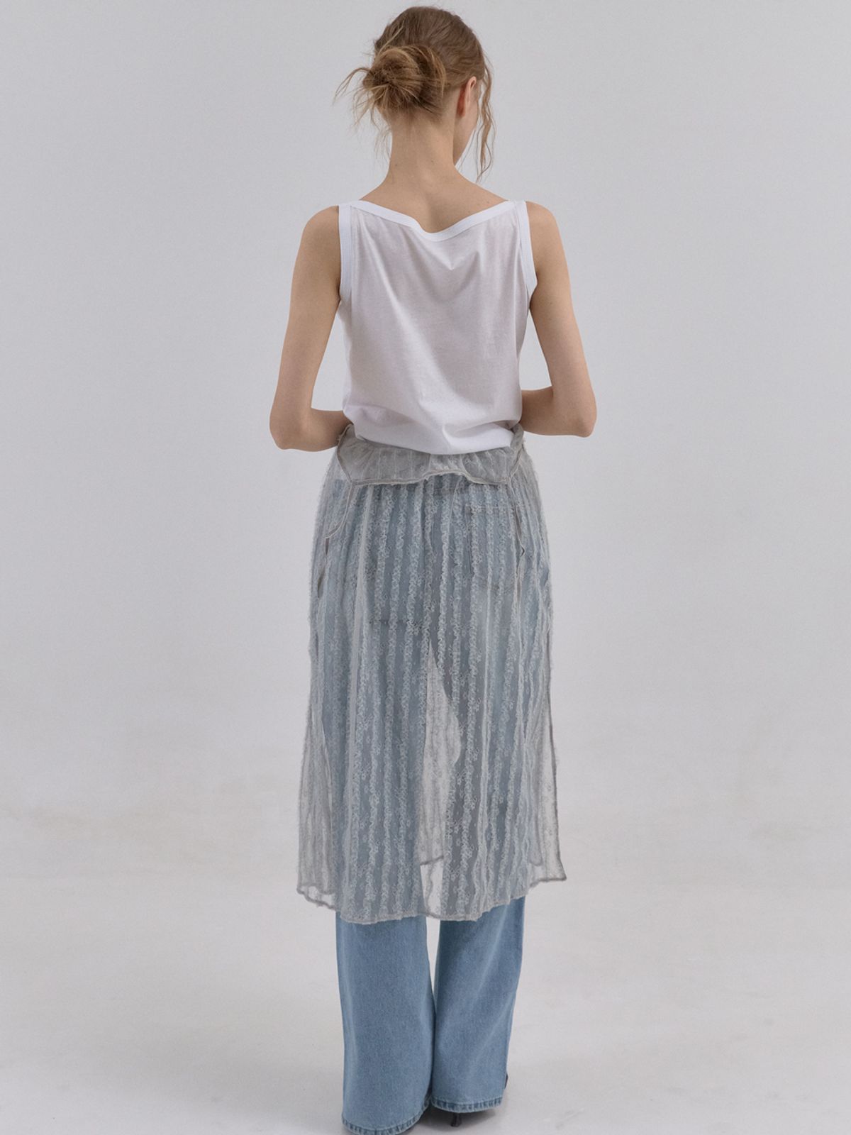 쏘리, 투 머치 러브(SORRY, TOO MUCH LOVE) Lace Vail Layered Dress_Gray