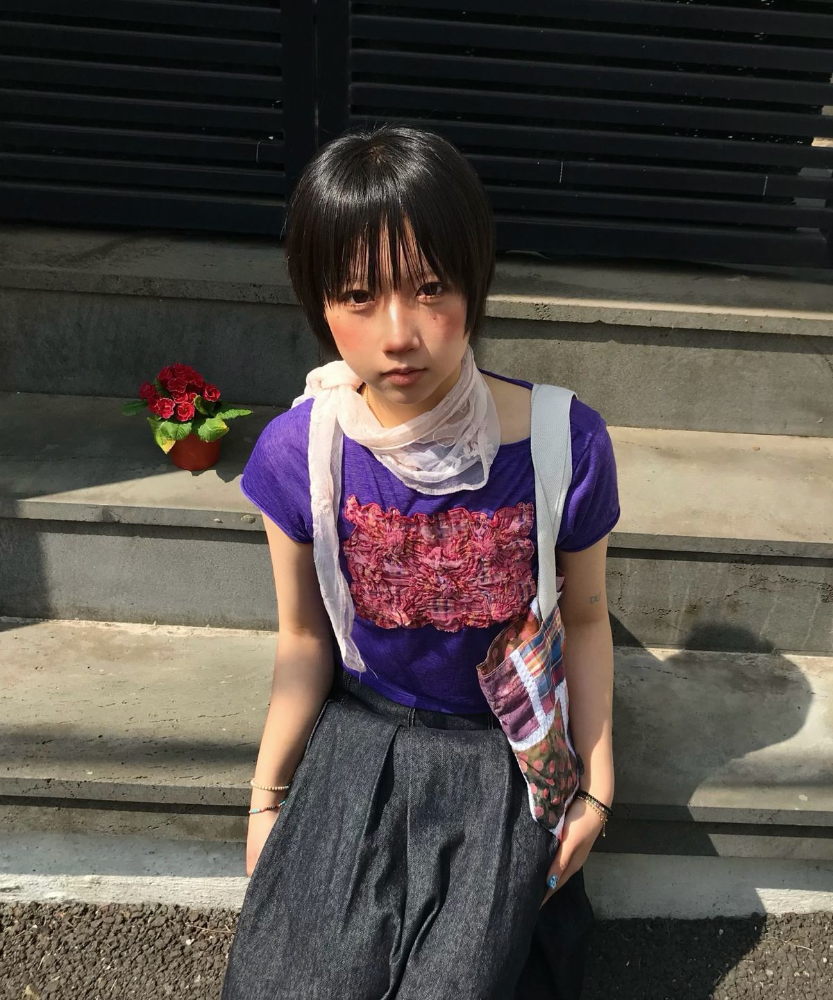 유얼쎄시(YOUR SASSY) Fairy Check Patch Tee (PURPLE)