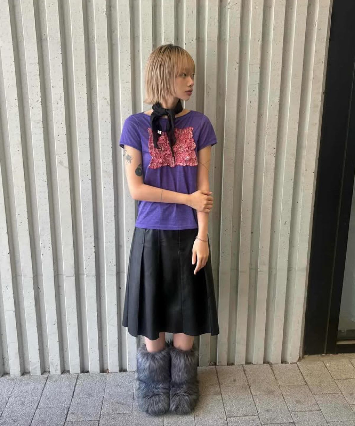 유얼쎄시(YOUR SASSY) Fairy Check Patch Tee (PURPLE)