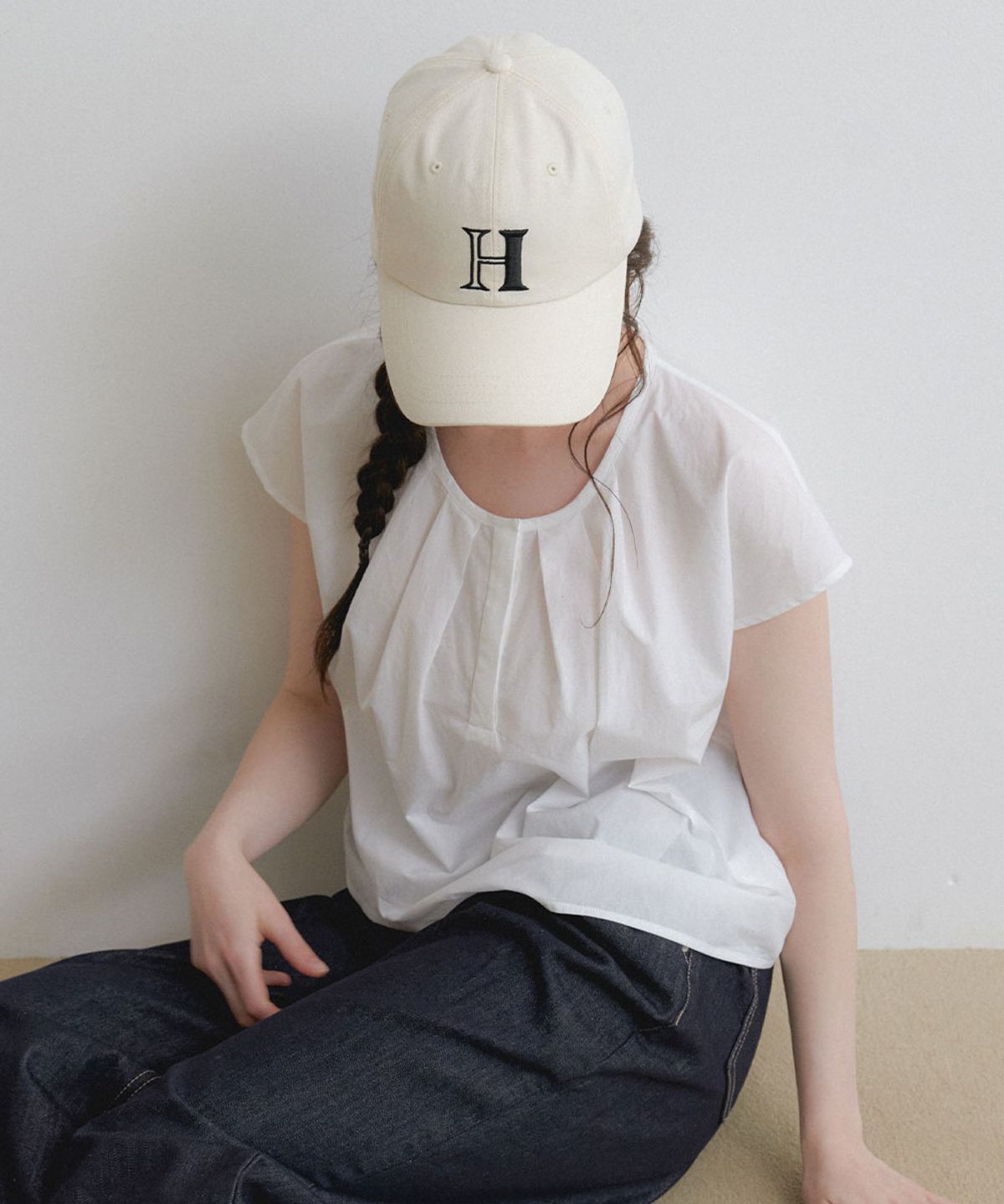 할렌(HALDEN) signature H logo ball cap (C081_ivory)