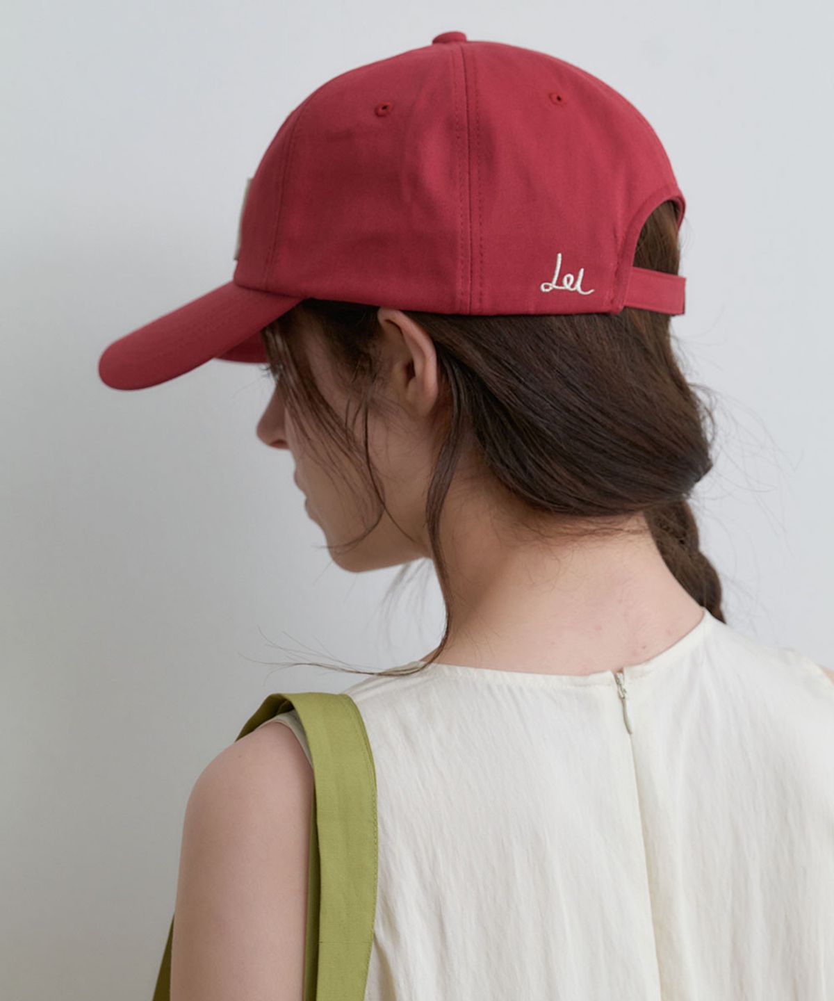 할렌(HALDEN) stitch logo lettering ball cap (C082_red)