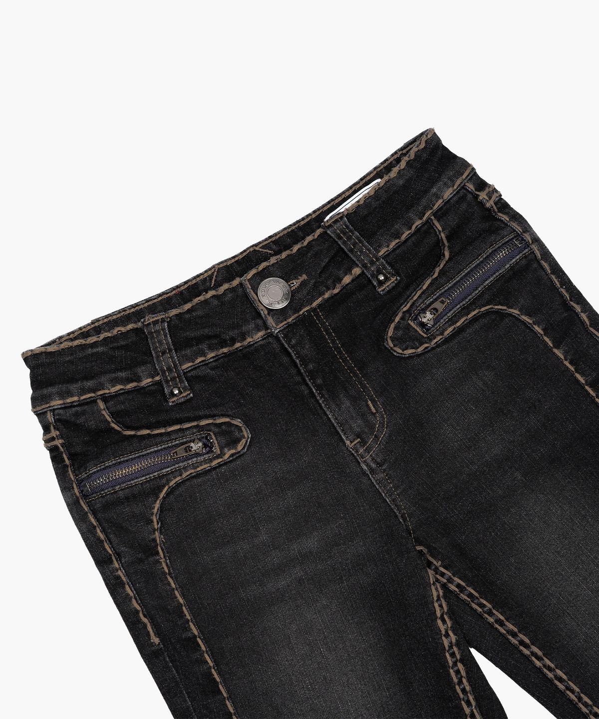 러프넥(ROUGHNECK) Bold Stich BootCut Denim Black
