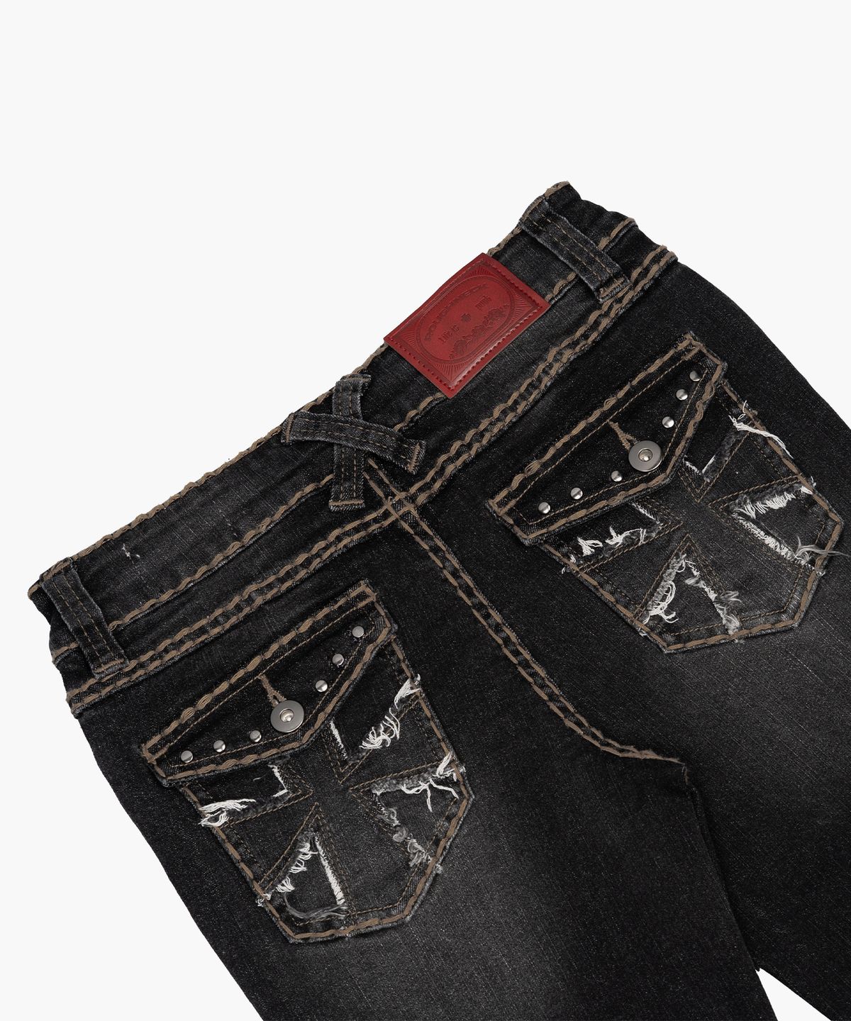 러프넥(ROUGHNECK) Bold Stich BootCut Denim Black