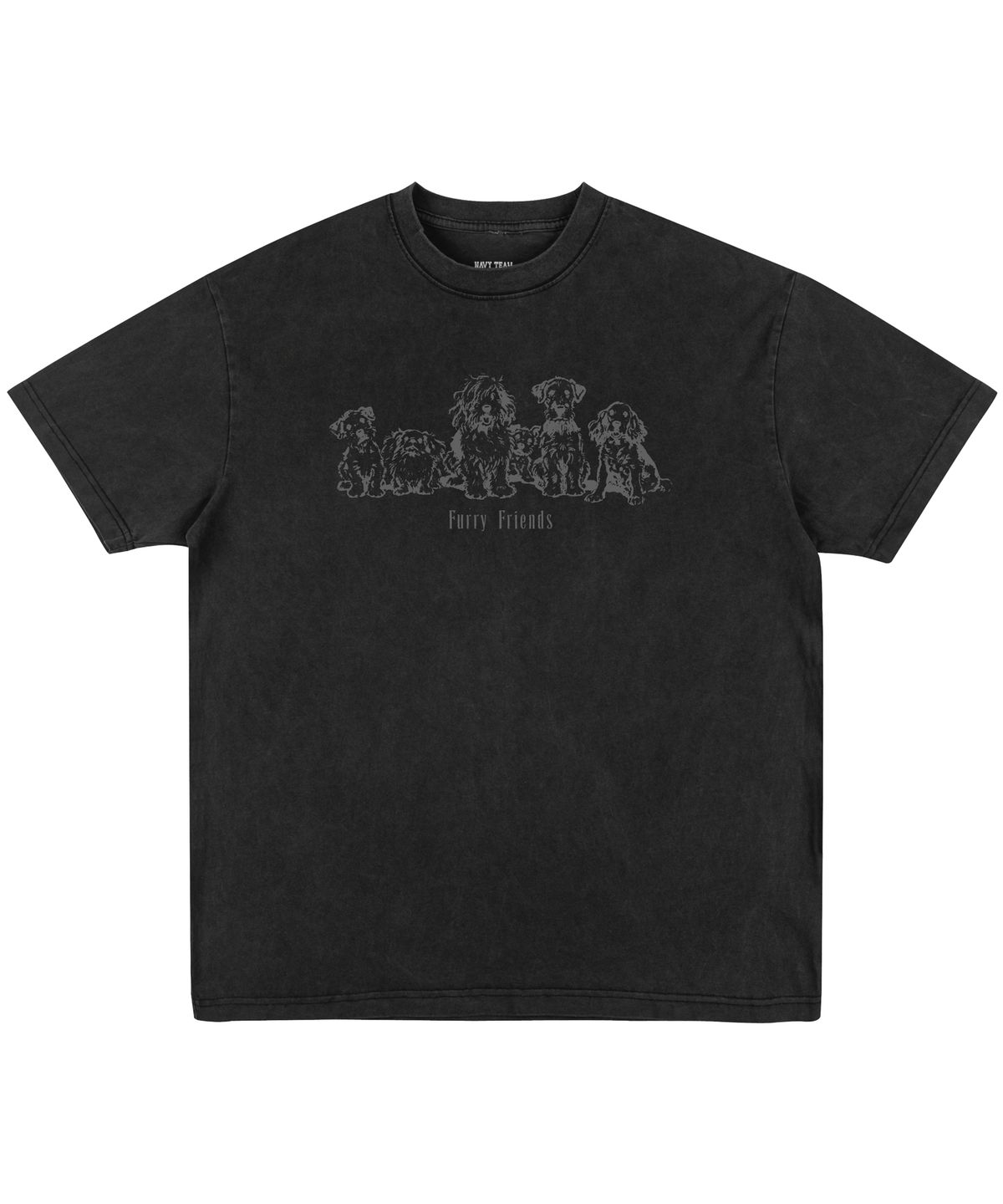 네이비팀(NAVYTEAM) Furry Friends 피그먼트 반팔 티셔츠(4color)