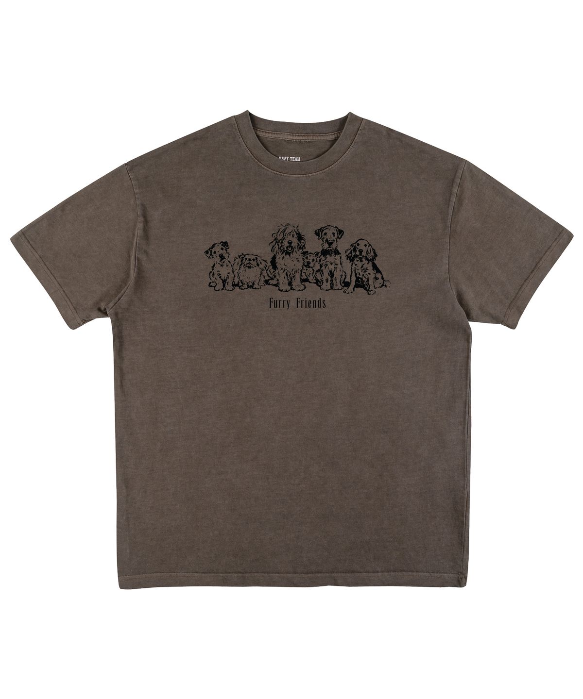 네이비팀(NAVYTEAM) Furry Friends 피그먼트 반팔 티셔츠(4color)