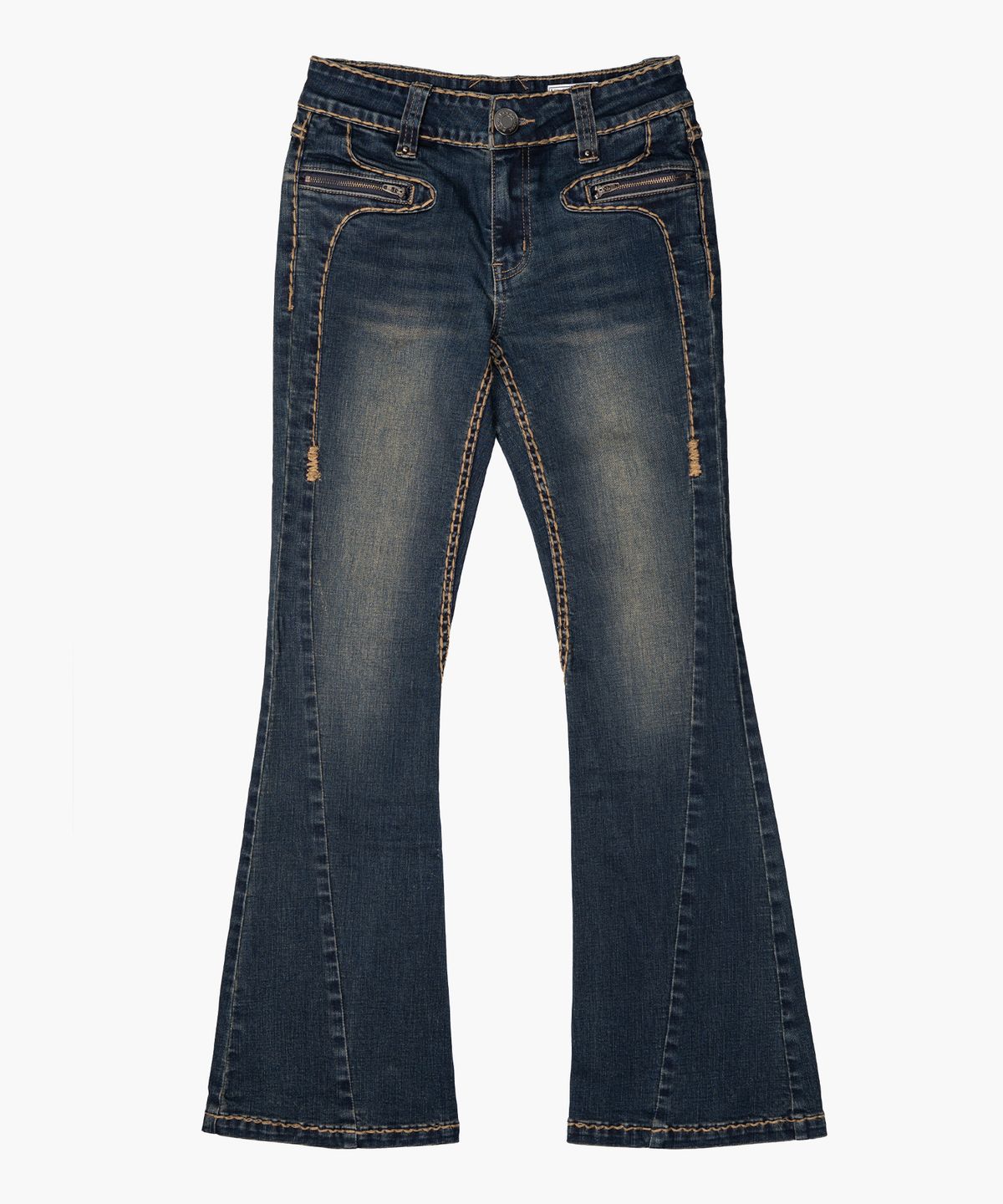 러프넥(ROUGHNECK) Bold Stich BootCut Denim Blue