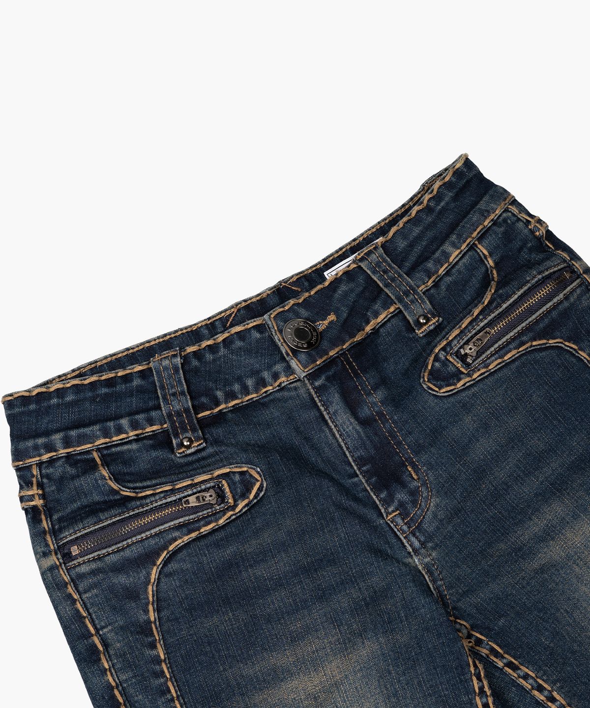 러프넥(ROUGHNECK) Bold Stich BootCut Denim Blue