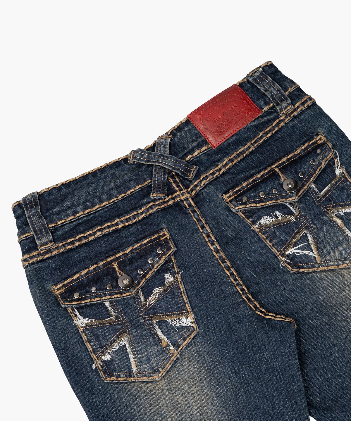 러프넥(ROUGHNECK) Bold Stich BootCut Denim Blue