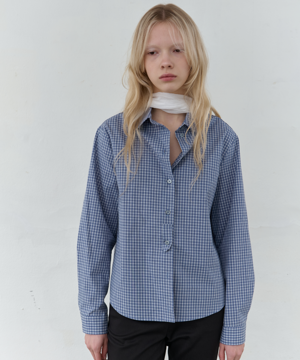 서란(SEORAN) Rava Check Shirt_Blue