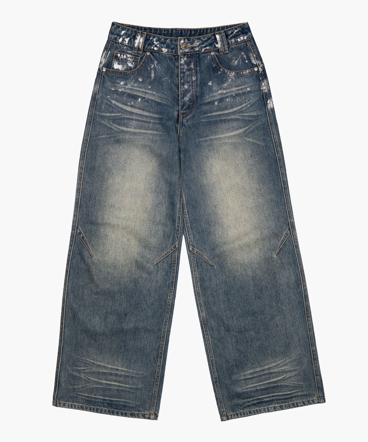 러프넥(ROUGHNECK) Silver Painting Denim