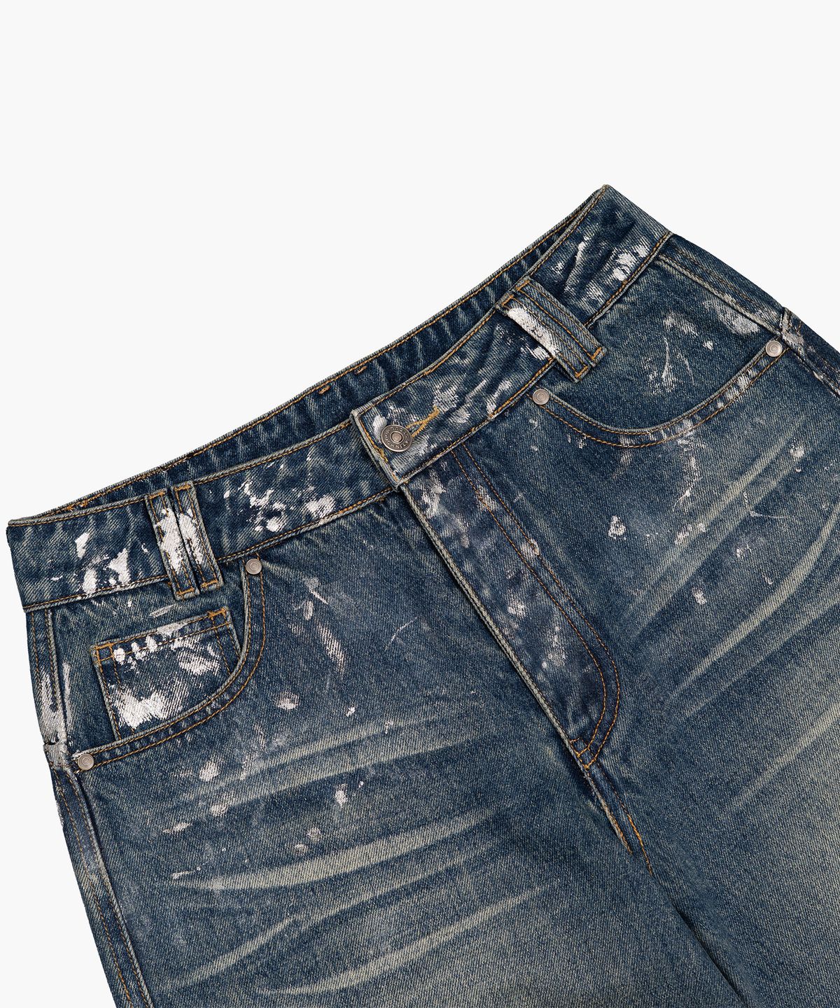 러프넥(ROUGHNECK) Silver Painting Denim