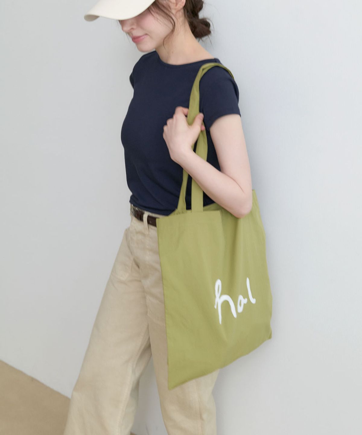 할렌(HALDEN) stitch logo daily eco bag (BA006_khaki)