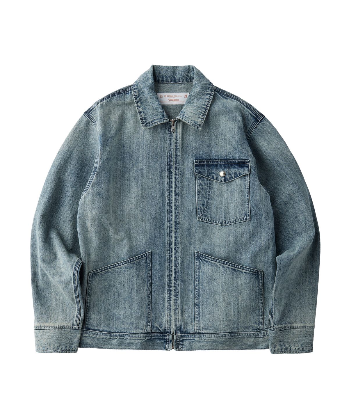 유니버셜 오버롤(UNIVERSAL OVERALL) [JAPAN HERITAGE LINE] CONE DENIM ZIP UP JACKET LIGHT BLUE