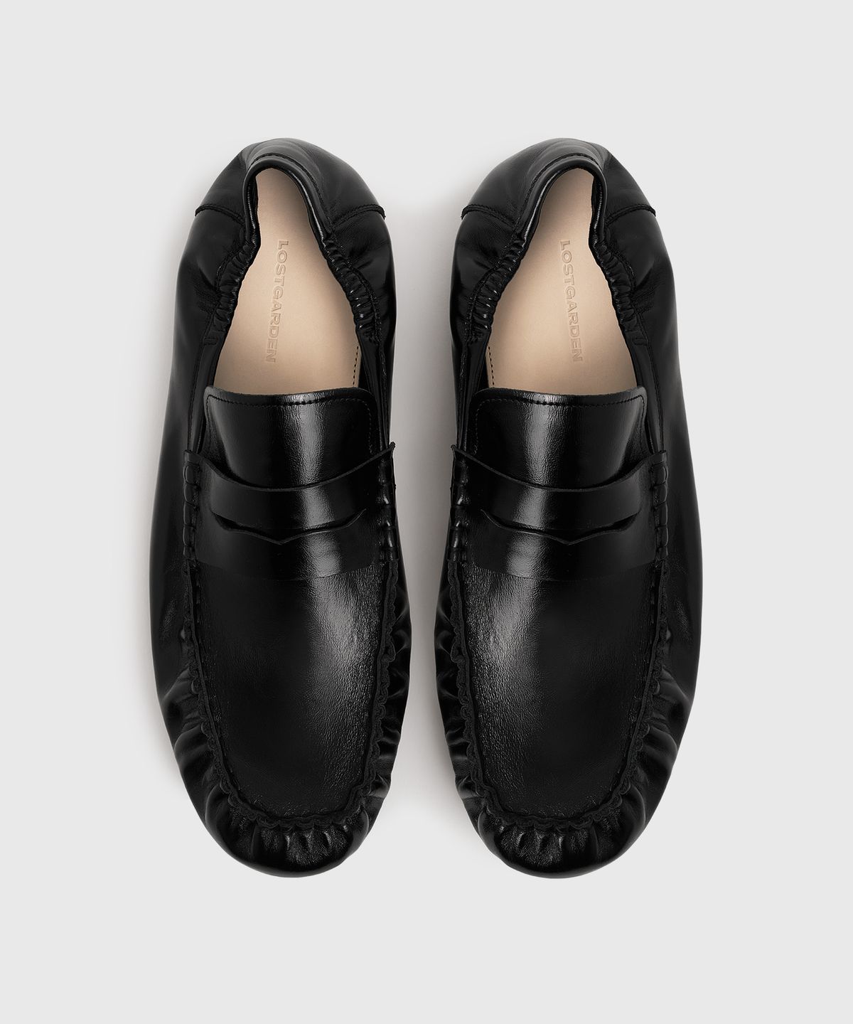 로스트가든(LOSTGARDEN) UNIFORM Pleats Banding Loafer Black