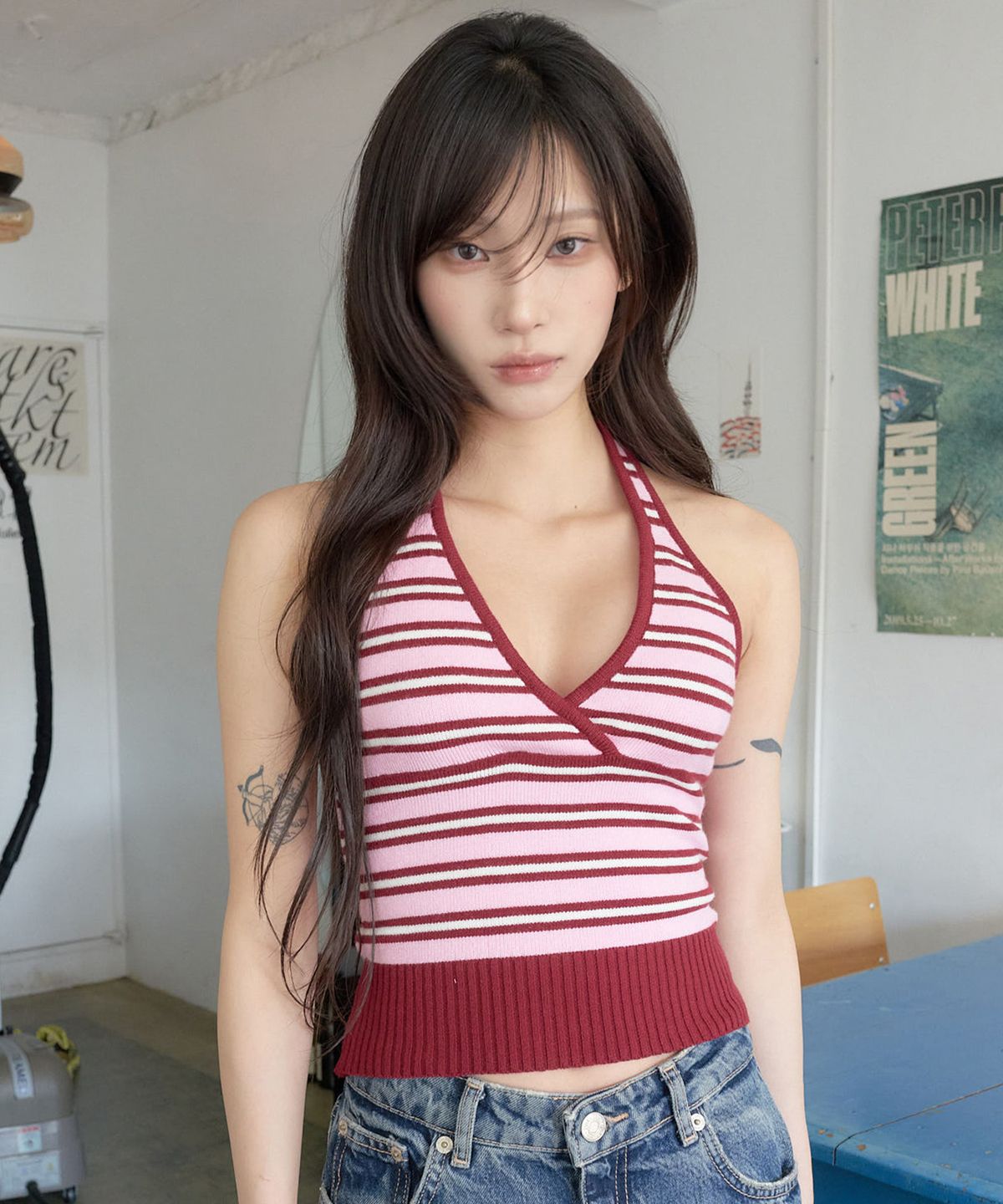 라티젠(LARTIGENT) L24 KNIT HALTER TOP(PINK)