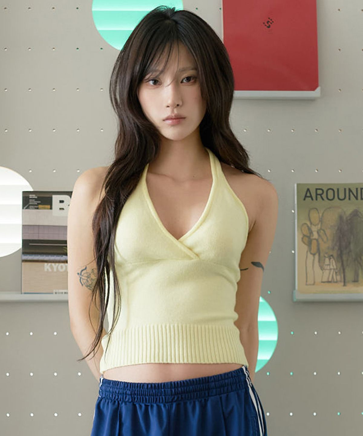 라티젠(LARTIGENT) L24 KNIT HALTER TOP(YELLOW)