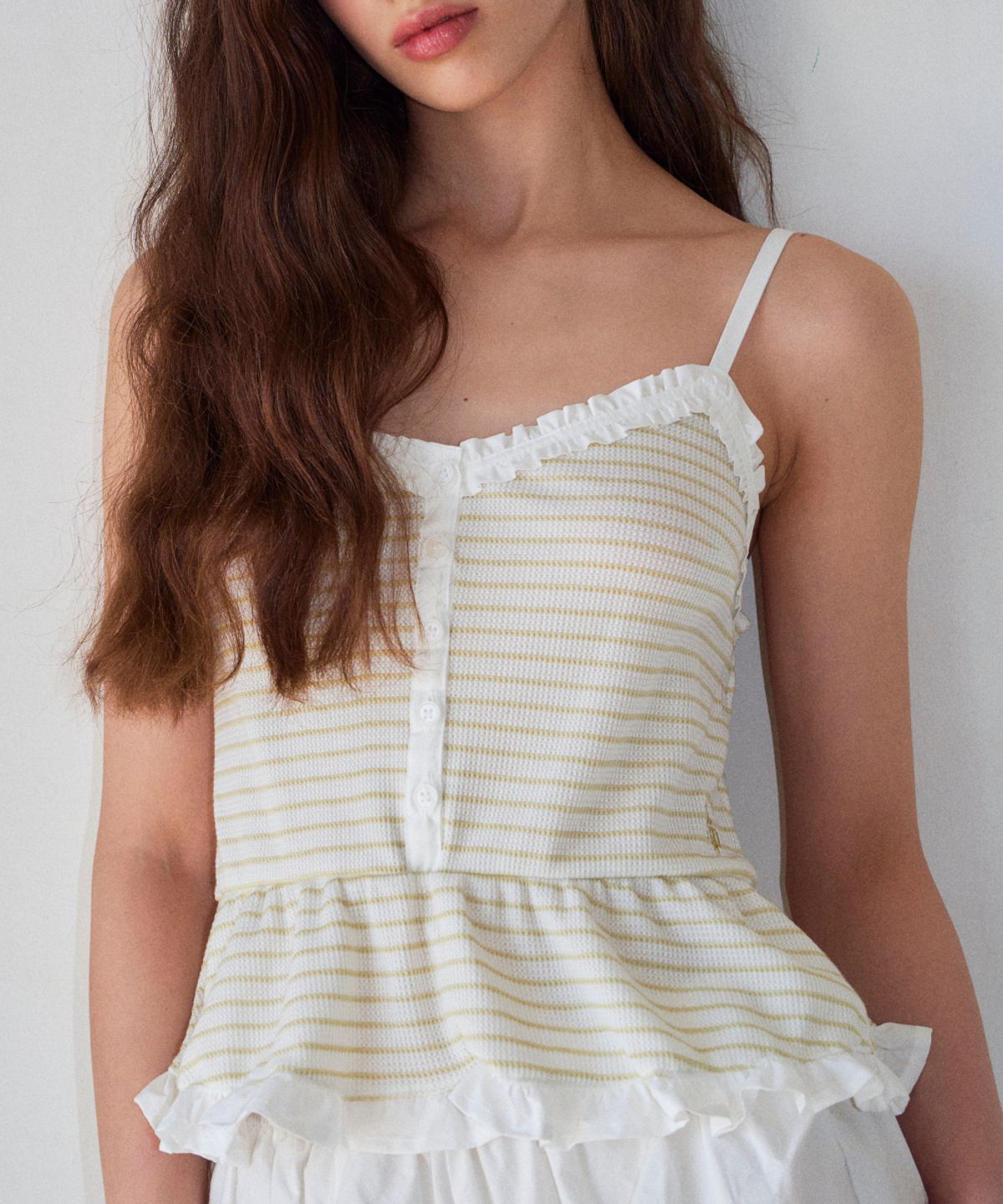 로긴 앤 로지(ROGIN N ROSIE) Ruffle Lace Waffle Sleeveless Light green