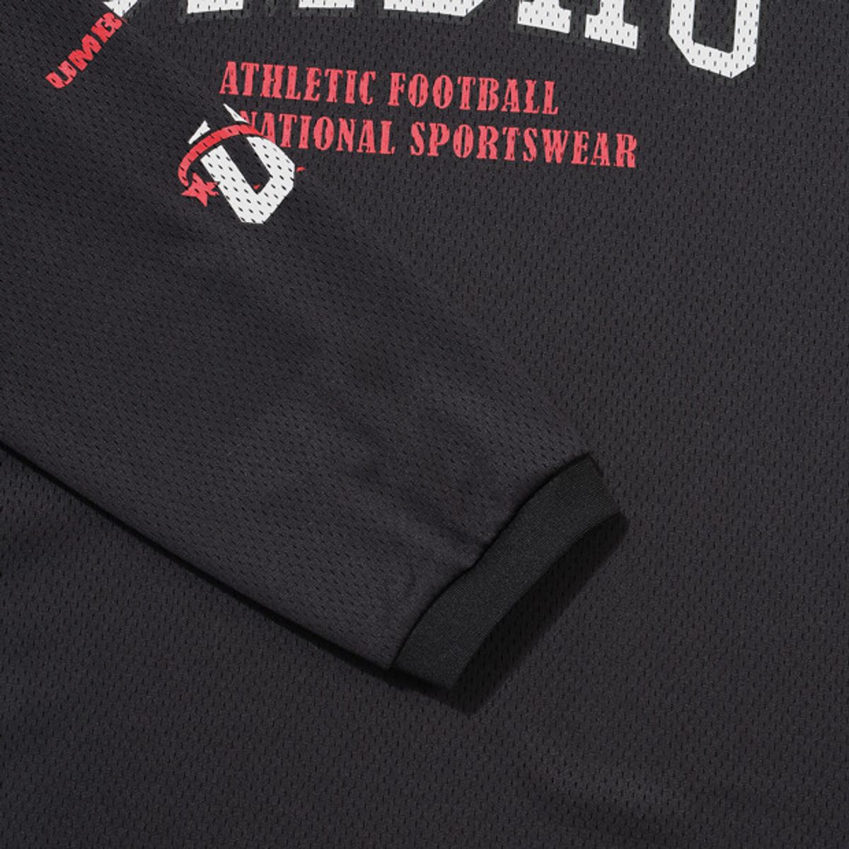 엄브로(UMBRO) 챈트 메쉬 그래픽 로고 긴팔 티셔츠 블랙 UR321CRL71