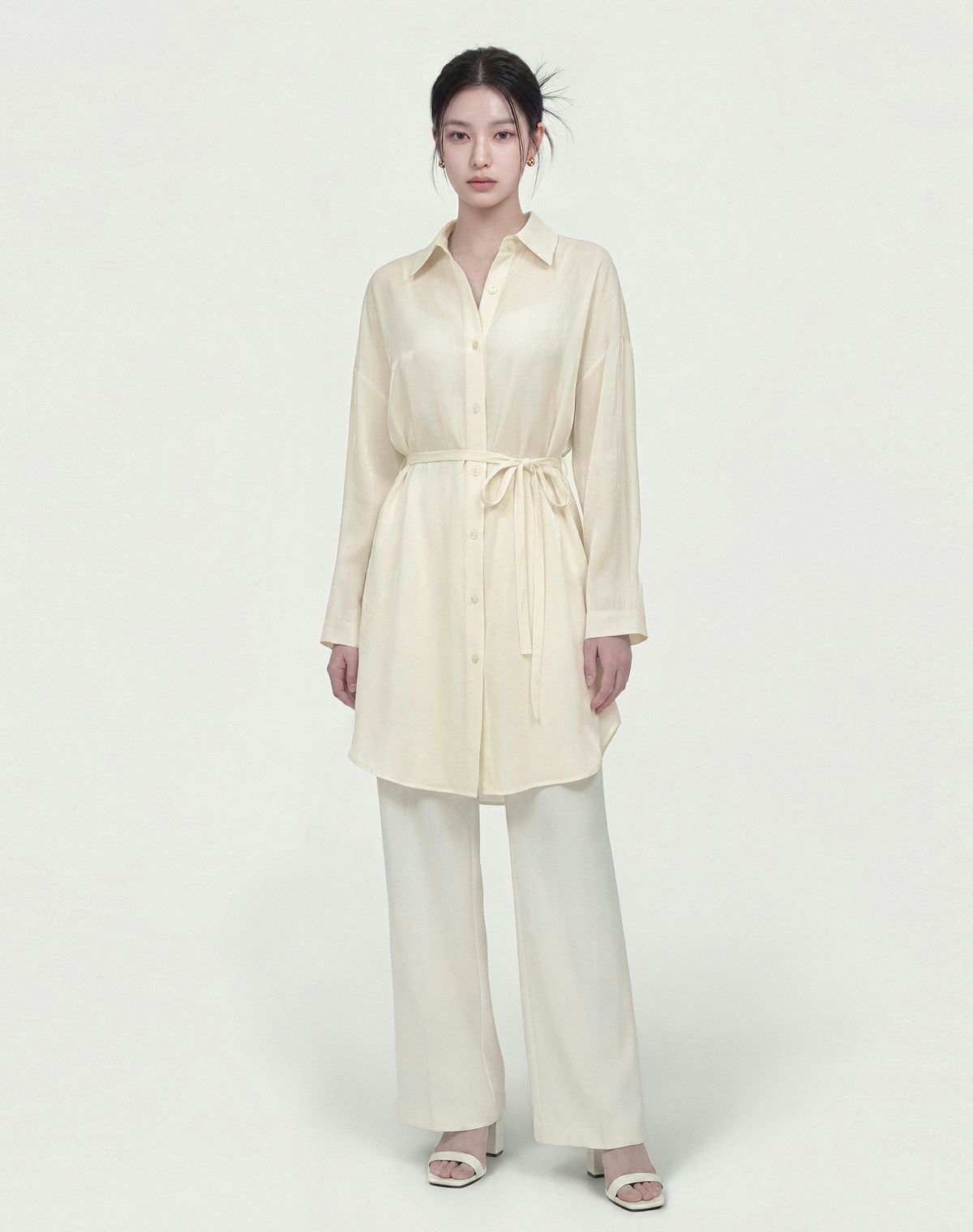 지에마르(GIEMAR) COLLAR HALF DRESS IVORY 카라 하프 드레스 아이보리