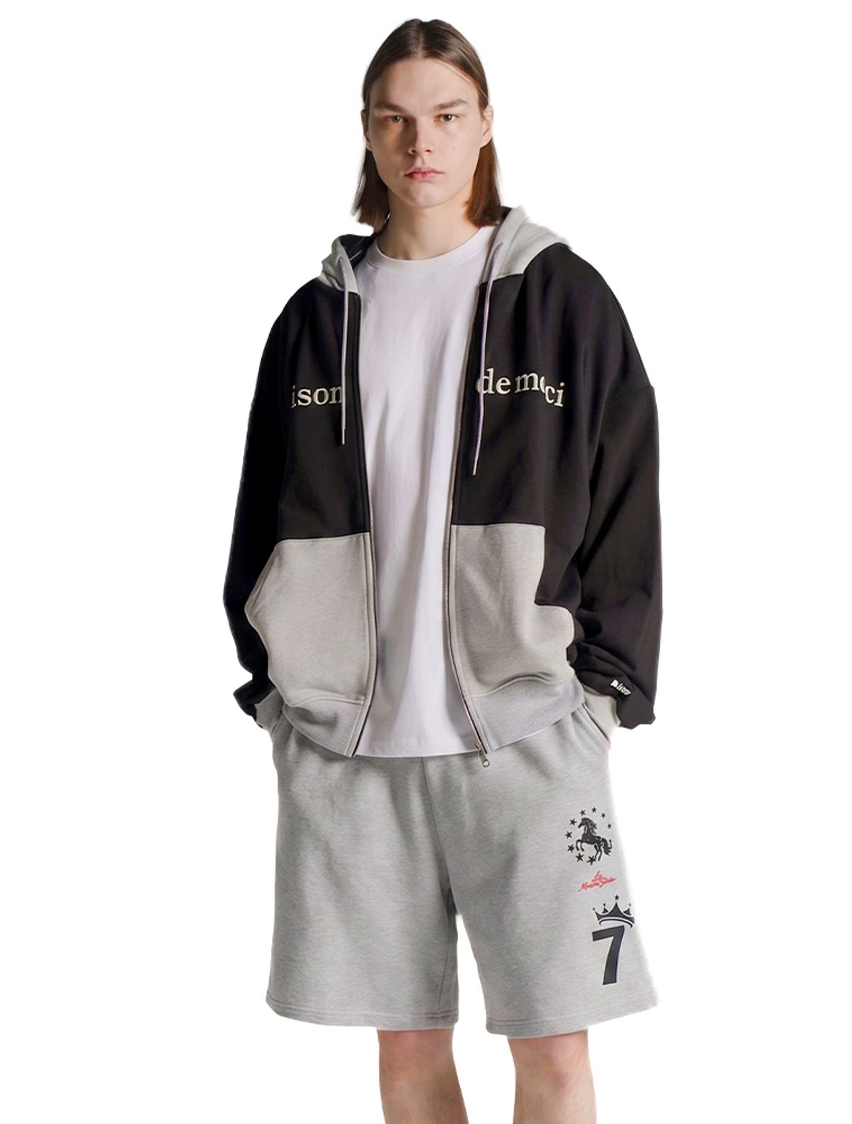 라 메종 스튜디오(LA MAISON STUDIO) STAR HORSE BERMUDA SHORTS MELANGRAY(FCG2PT817M)