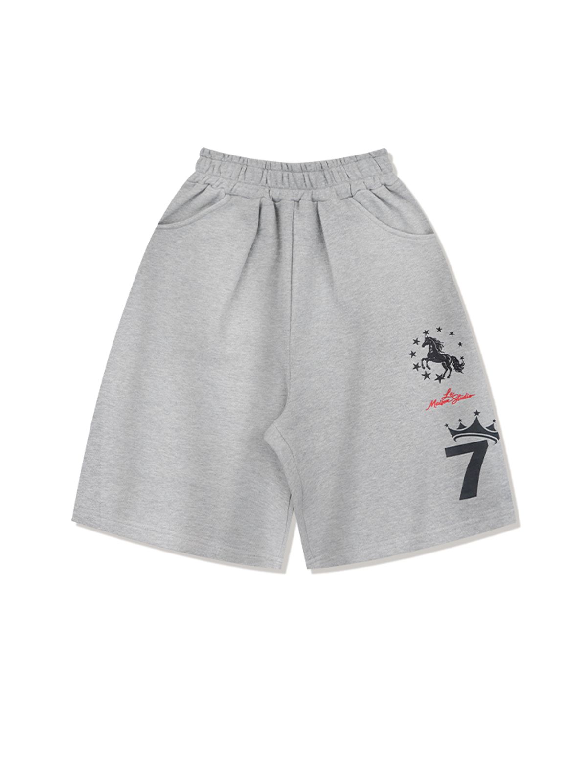 라 메종 스튜디오(LA MAISON STUDIO) STAR HORSE BERMUDA SHORTS MELANGRAY(FCG2PT817M)