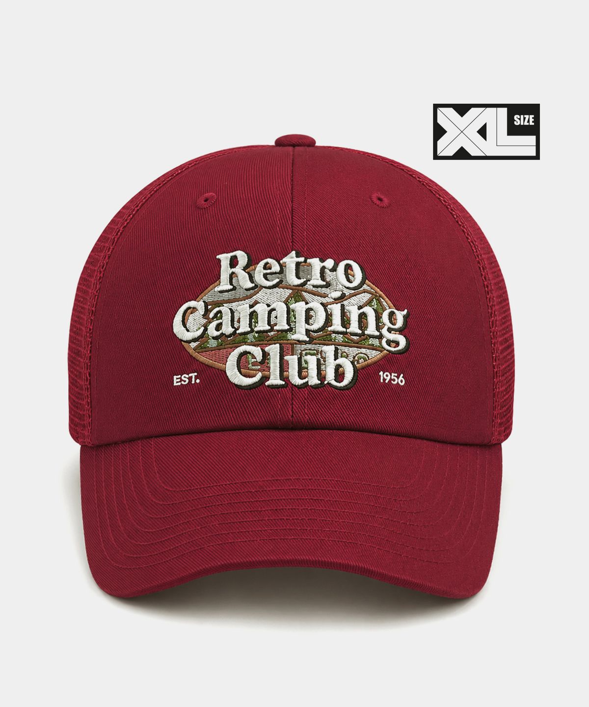 플래토(PLATEAU) 빅사이즈 메쉬 볼캡 XL RETRO CC CAP DARK RED