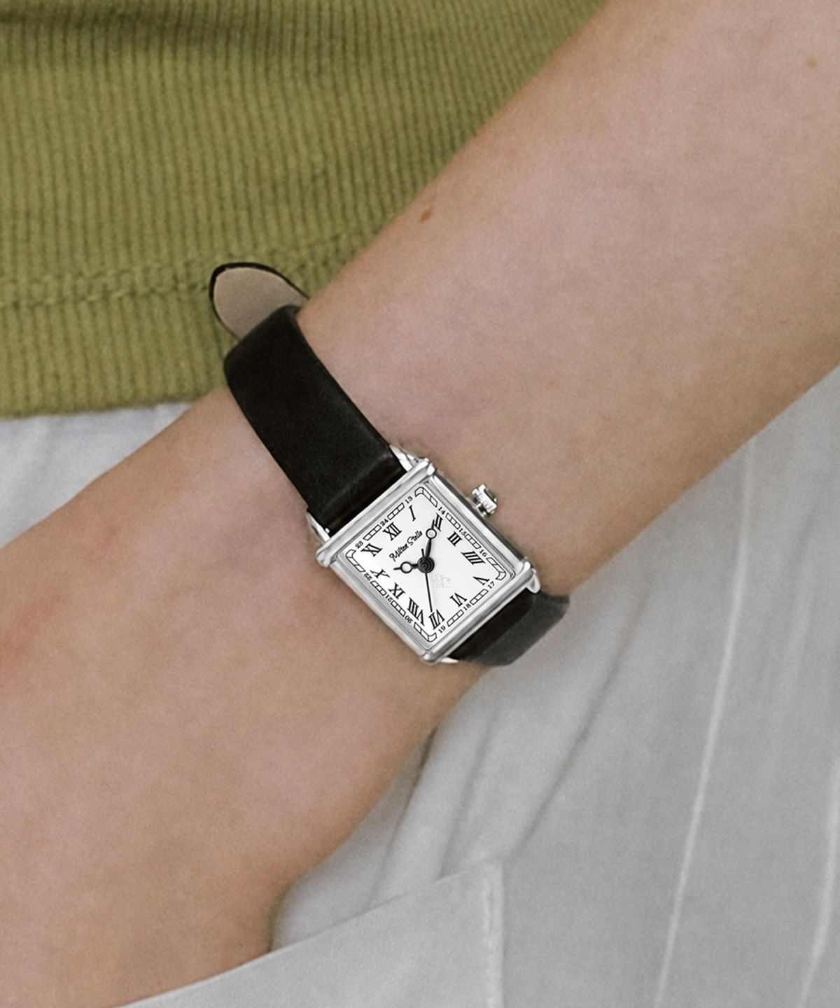 밀튼 스텔리(MILTON STELLE) Square Leather Watch MS-155S