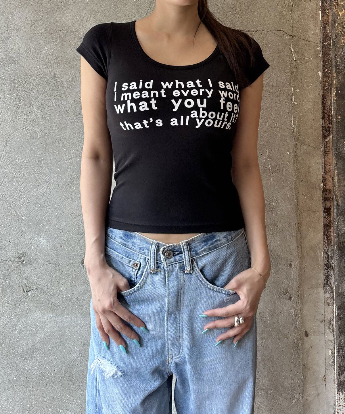 크루치(KRUCHI) i said what I said T-shirt (BLACK)