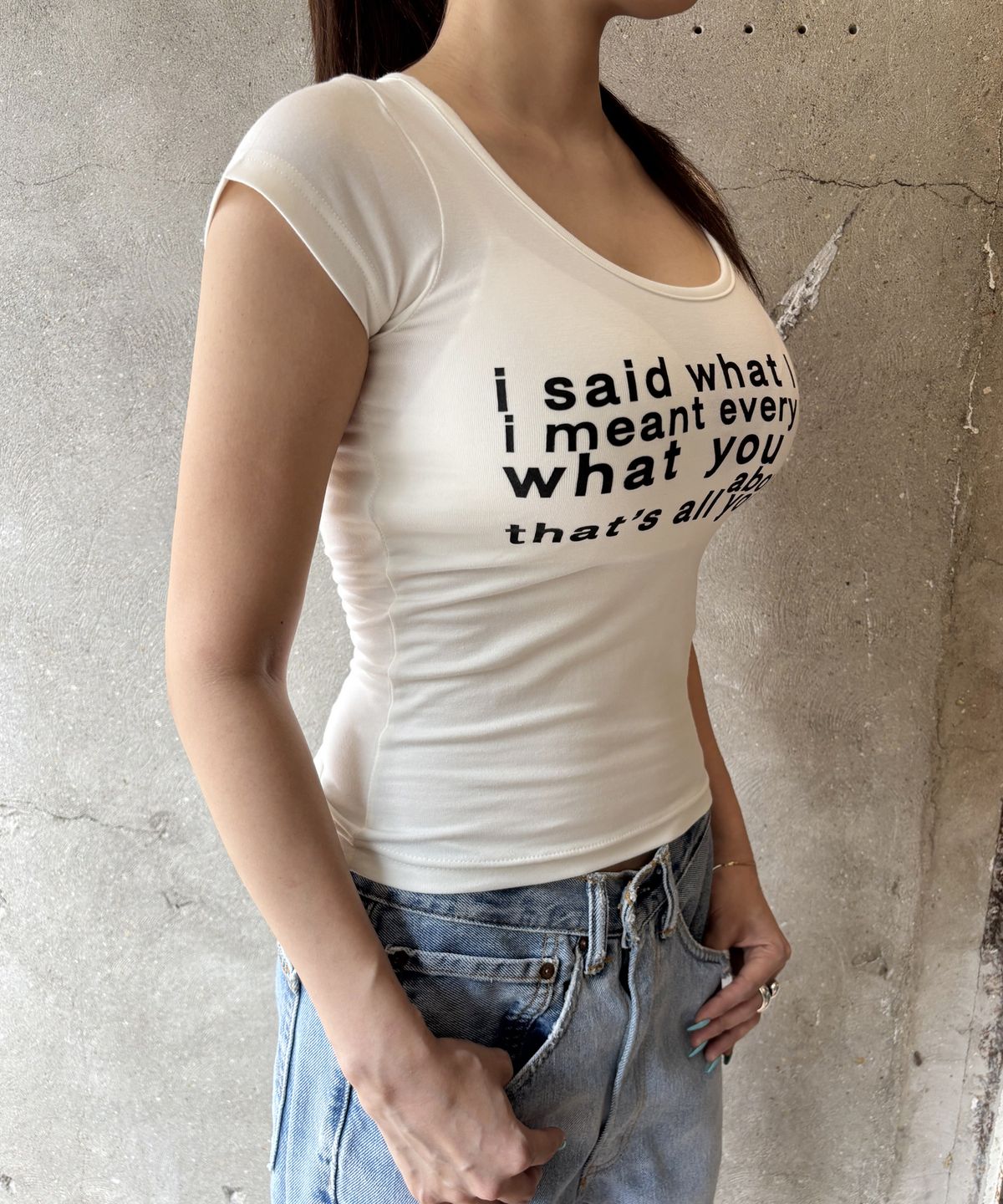 크루치(KRUCHI) i said what I said T-shirt (IVORY)