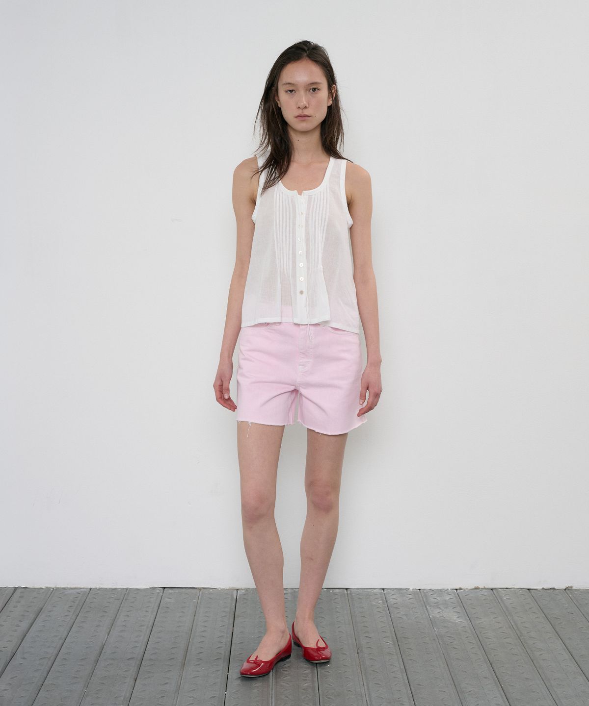 정감 스튜디오(JEONGGAM STUDIOS) Pintuck Sleeveless Top_4 Color