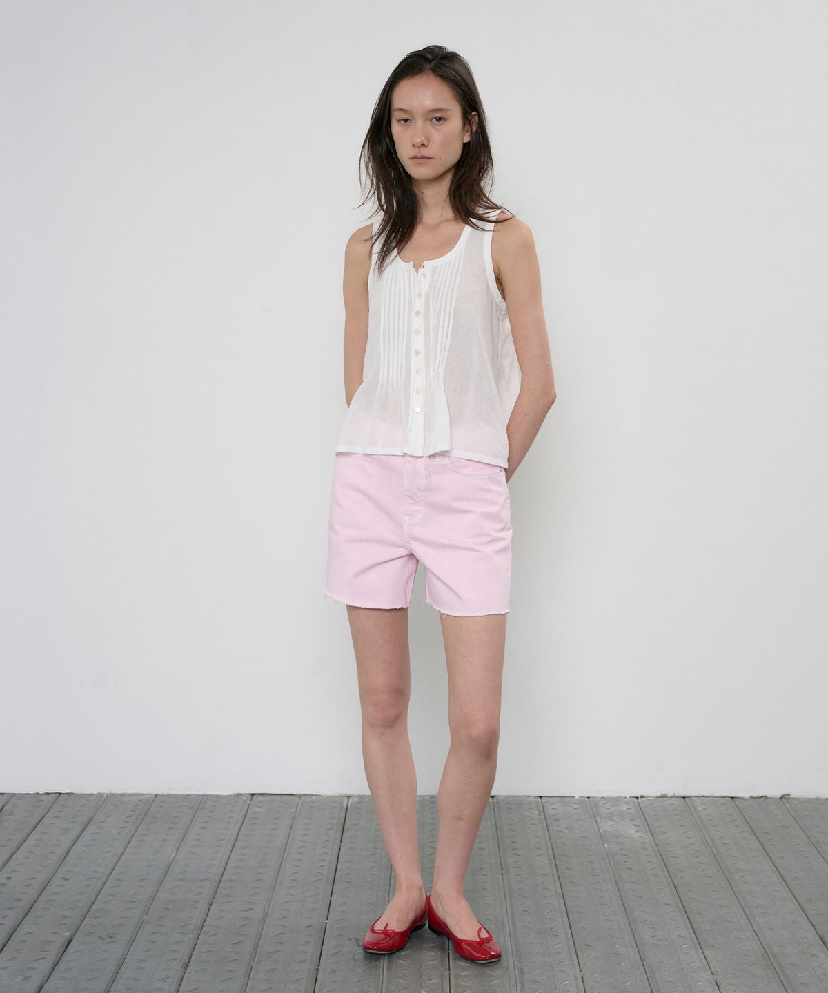 정감 스튜디오(JEONGGAM STUDIOS) Pintuck Sleeveless Top_4 Color