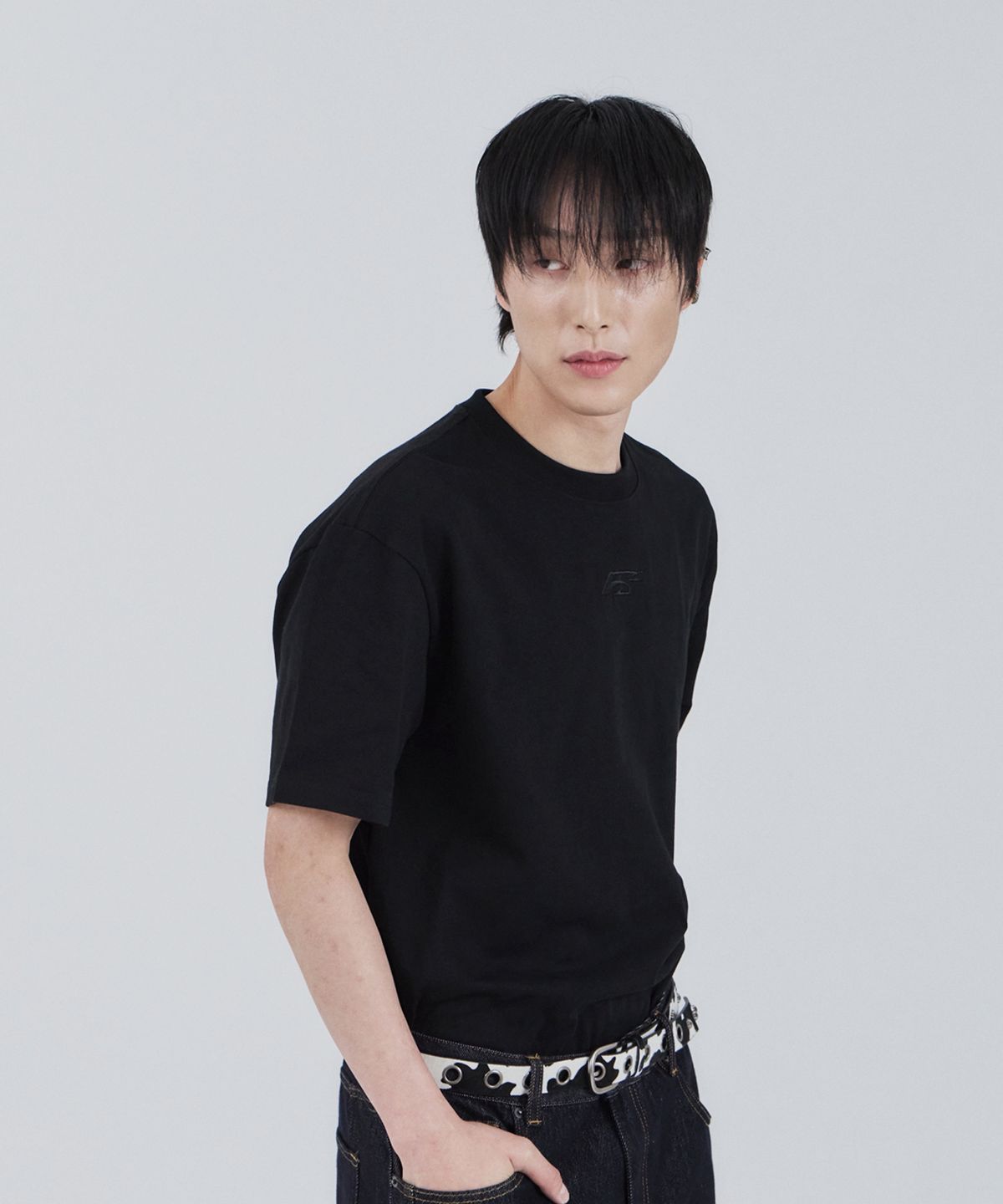 포스센스티브(FORCESENSITIVE) FS LOGO REGULAR FIT  T-SHIRT (BK) 2PACK