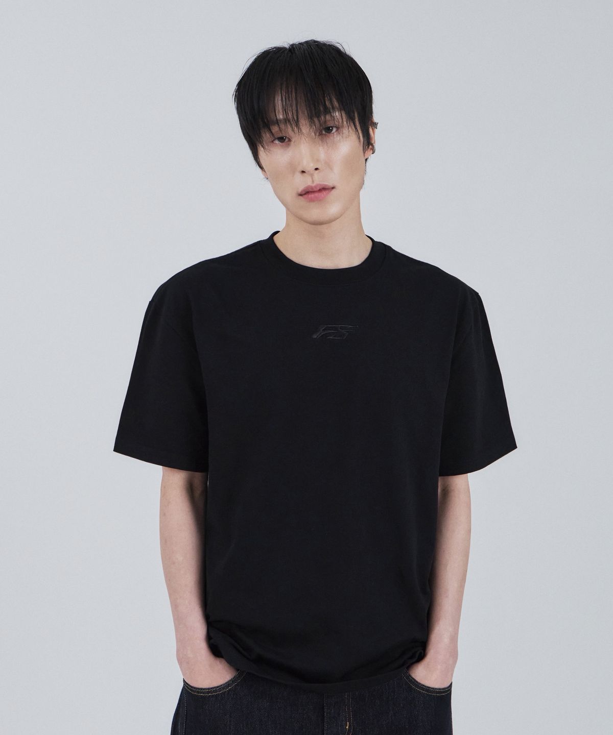 포스센스티브(FORCESENSITIVE) FS LOGO REGULAR FIT  T-SHIRT (BK) 2PACK