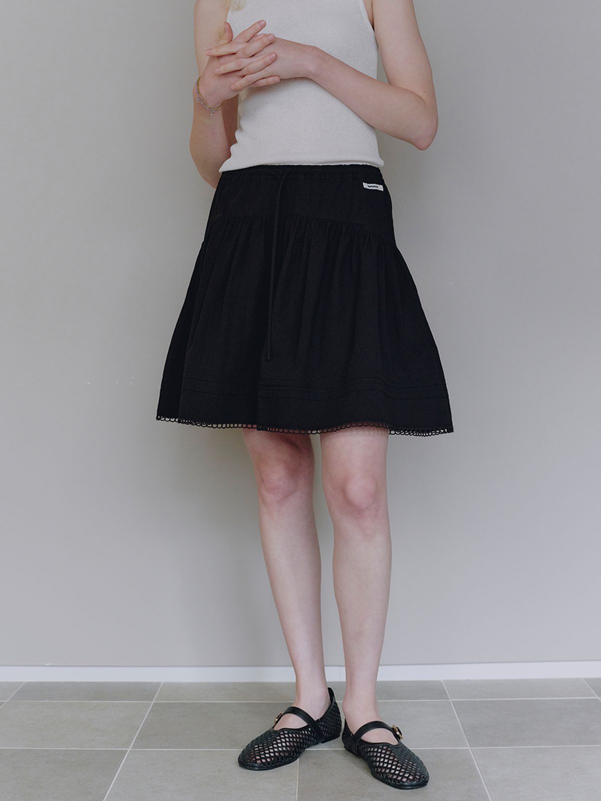 뮈뮈에르(MUEMUER) Pintuck Banding Mini Skirt MU2634SK309M