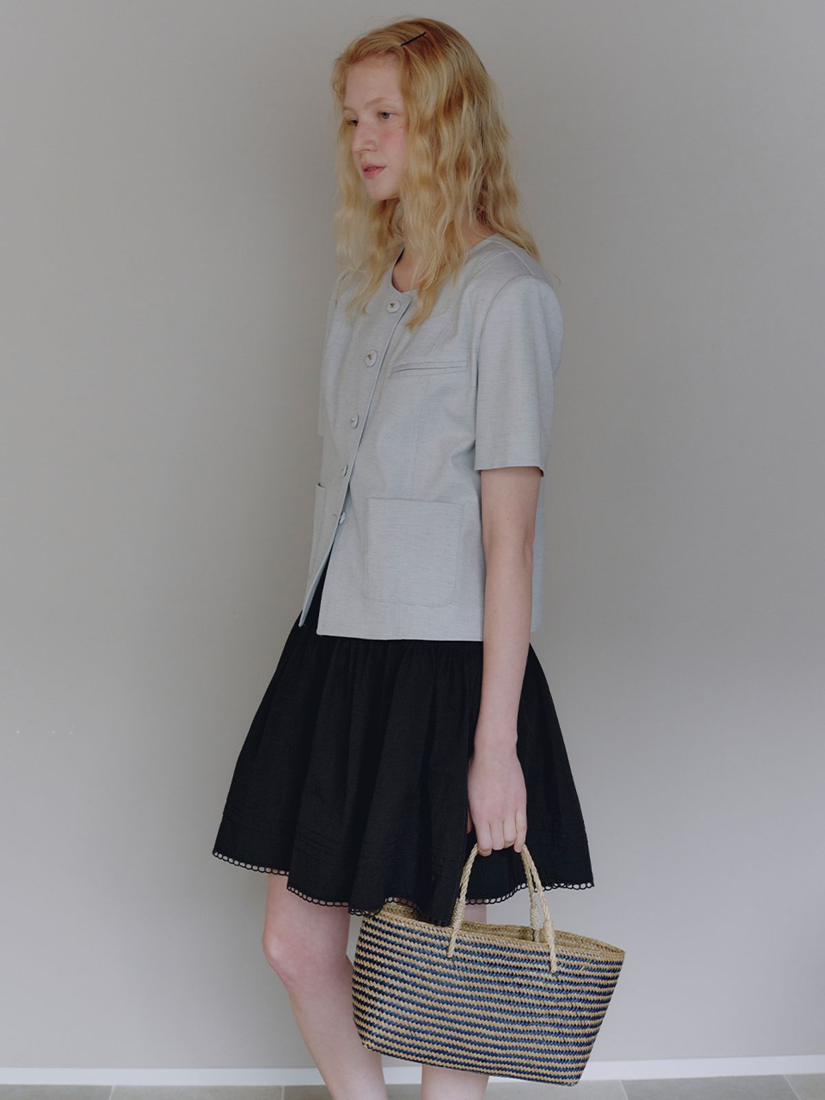 뮈뮈에르(MUEMUER) Pintuck Banding Mini Skirt MU2634SK309M