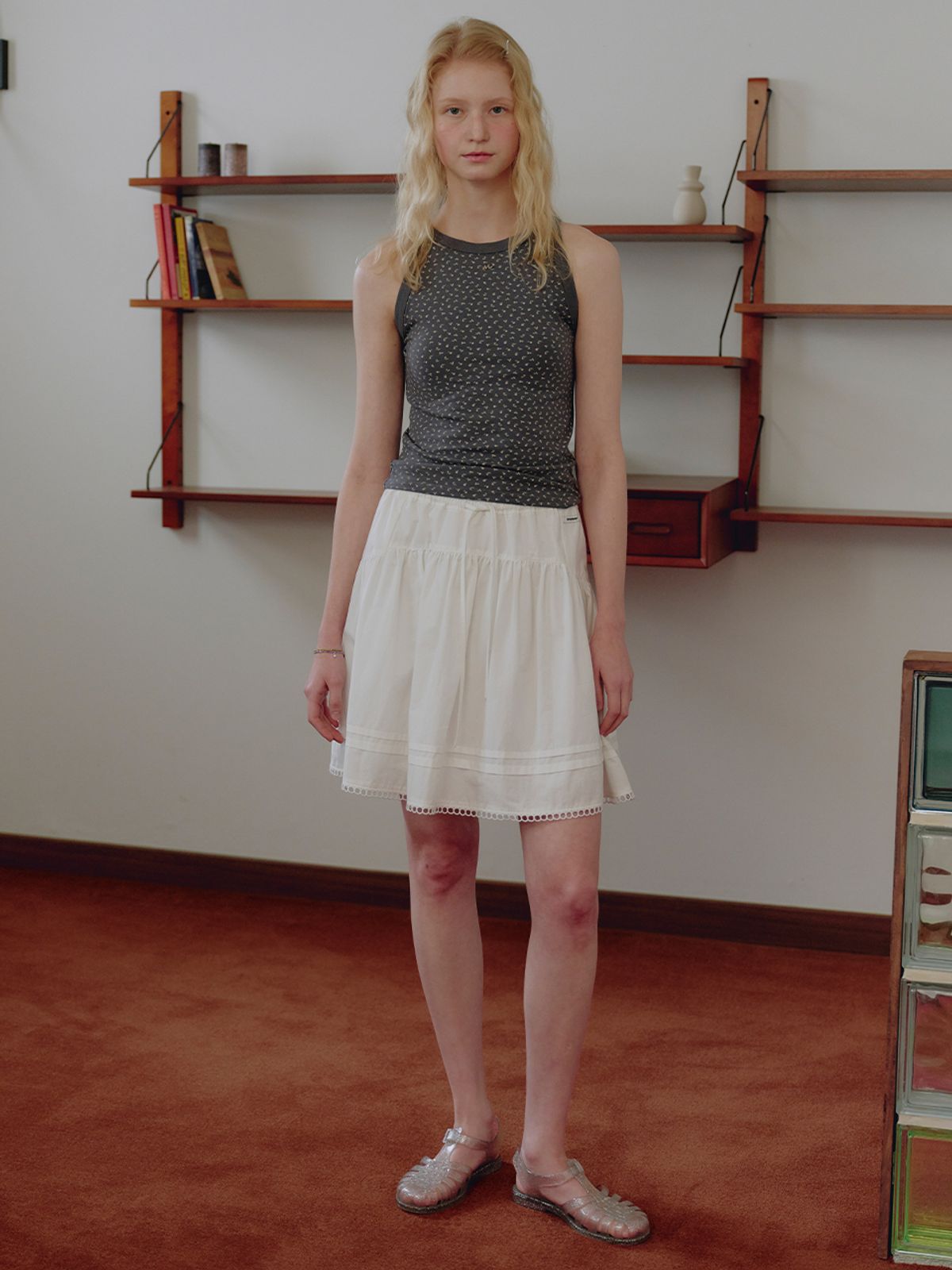뮈뮈에르(MUEMUER) Pintuck Banding Mini Skirt MU2634SK309M