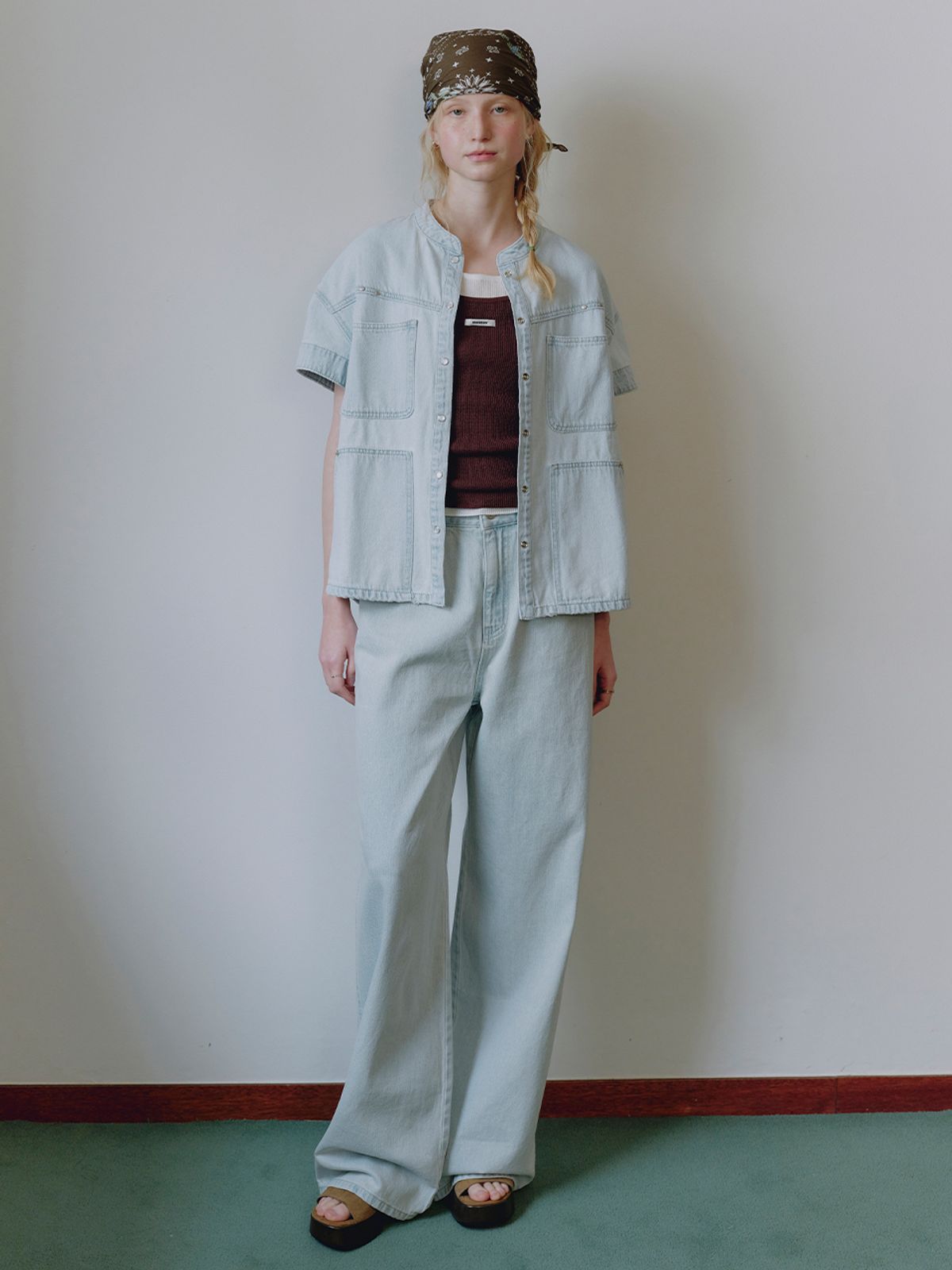 뮈뮈에르(MUEMUER) Fluid Wide Denim Pants MU2634DN308M