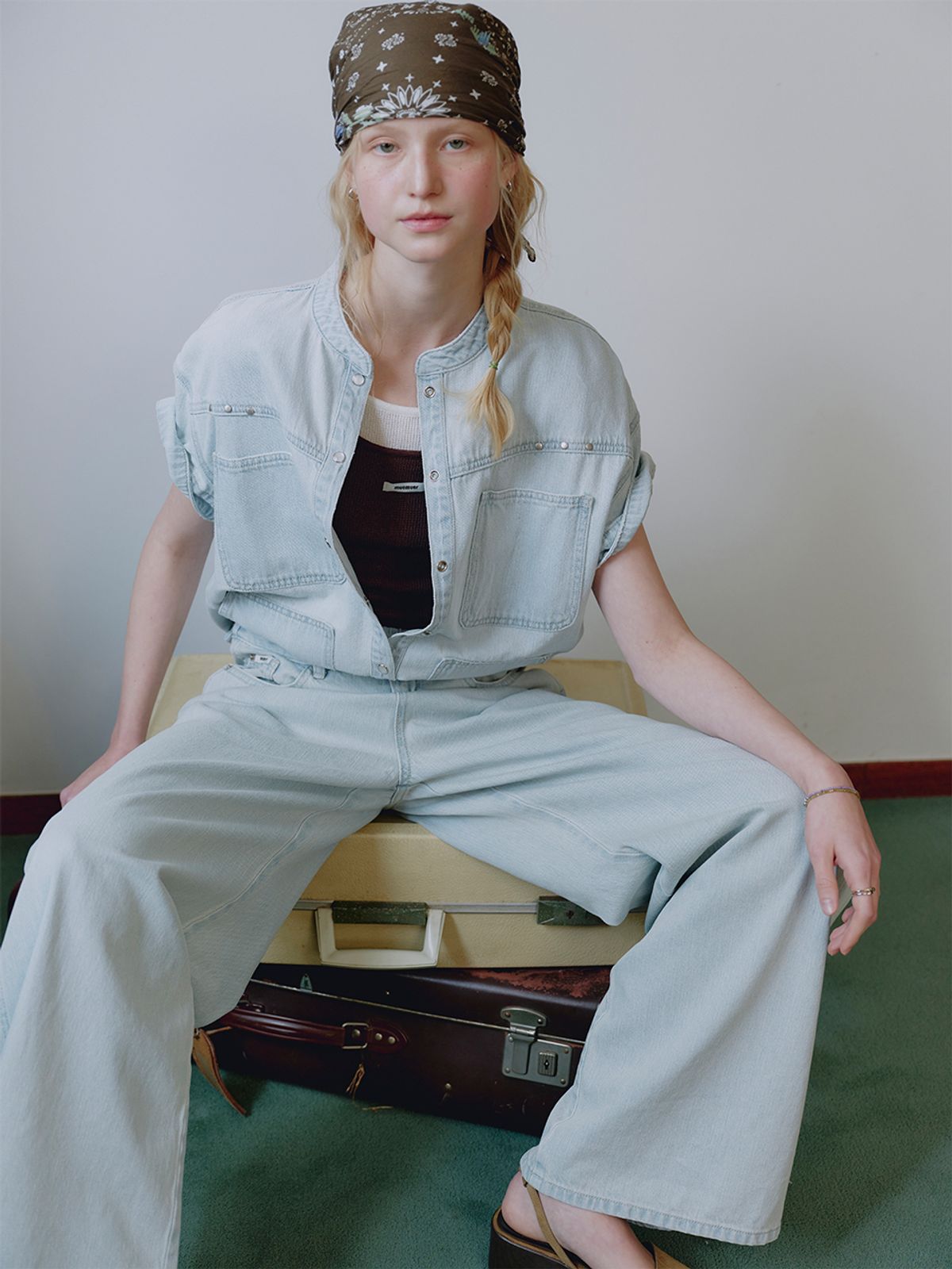 뮈뮈에르(MUEMUER) Fluid Wide Denim Pants MU2634DN308M