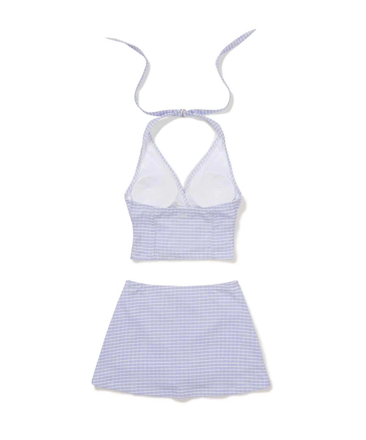 클로브(CLOVE) [26SM clove] Gingham Halter Tankini (Sky Blue)
