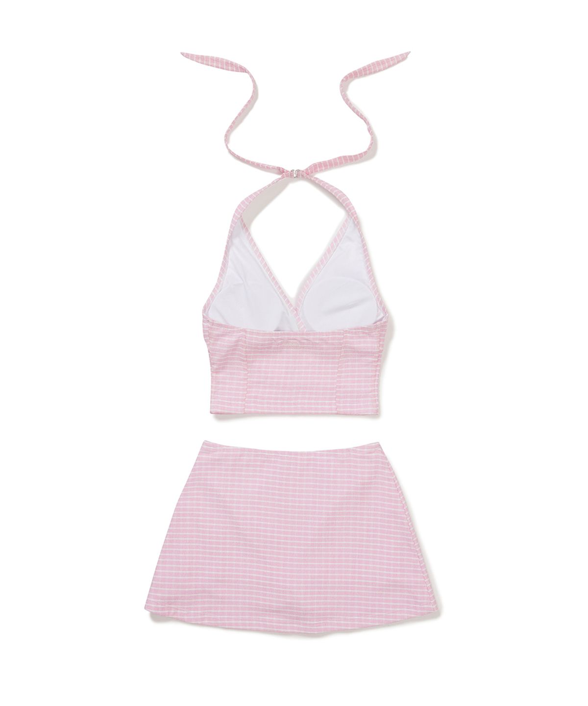 클로브(CLOVE) [26SM clove] Gingham Halter Tankini (Pink)