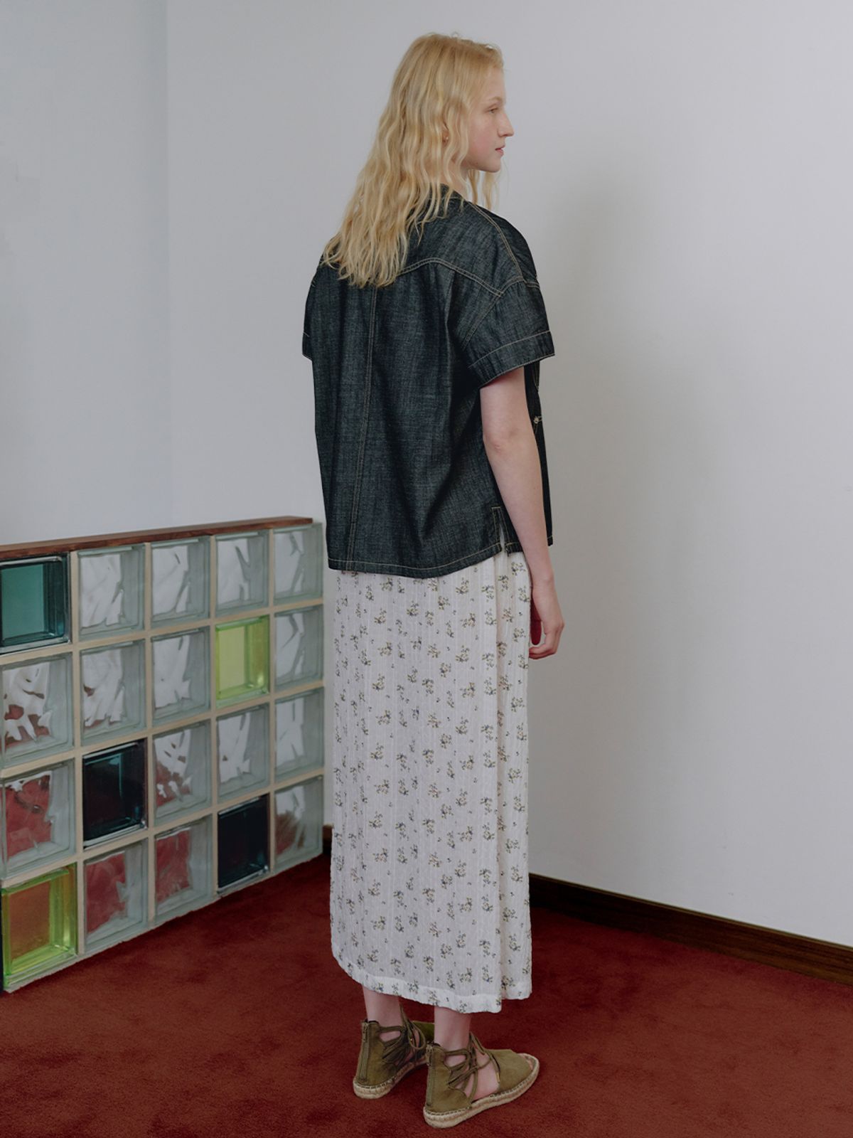 뮈뮈에르(MUEMUER) Fluid Denim Shirt MU2634BL308M