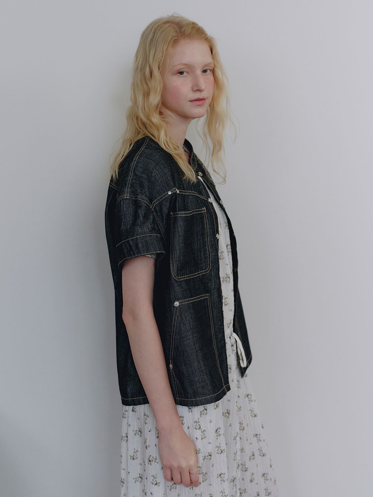 뮈뮈에르(MUEMUER) Fluid Denim Shirt MU2634BL308M