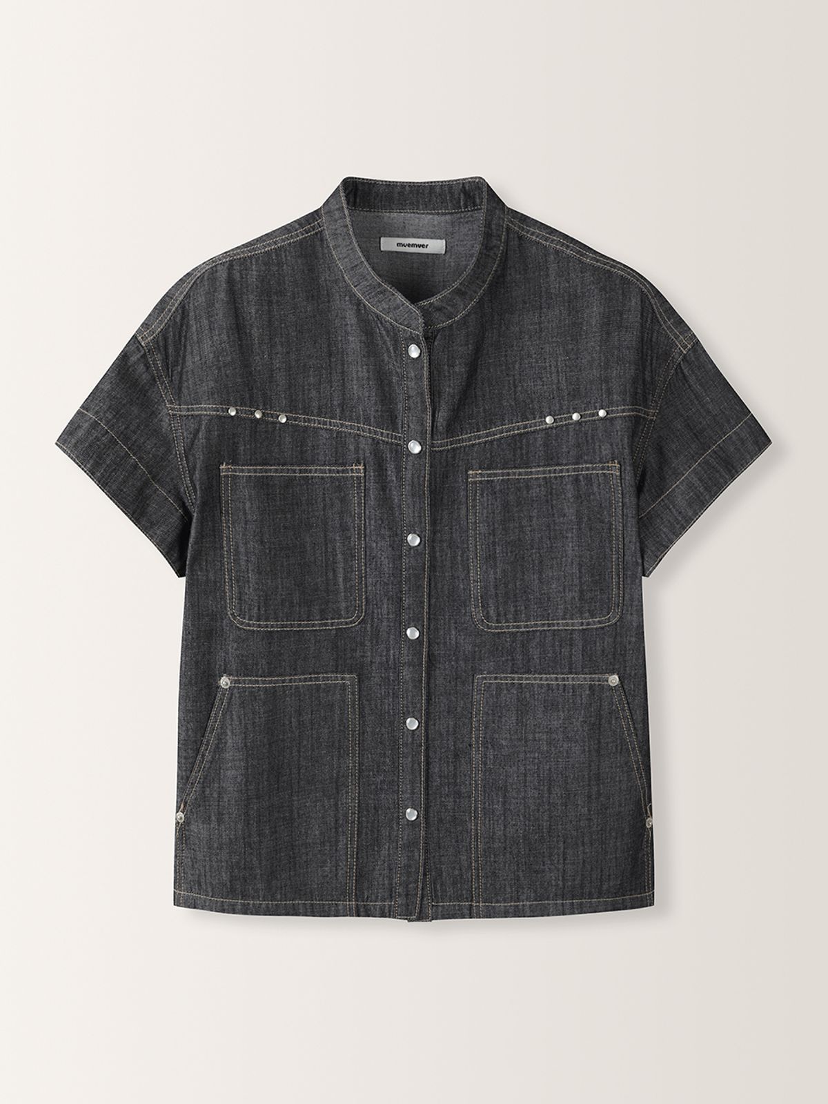 뮈뮈에르(MUEMUER) Fluid Denim Shirt MU2634BL308M