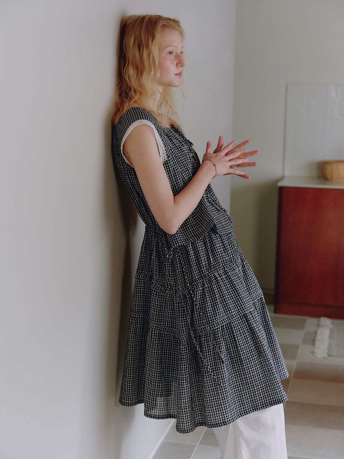 뮈뮈에르(MUEMUER) Front to Back Reversible Tiered Dress MU2635OP313M